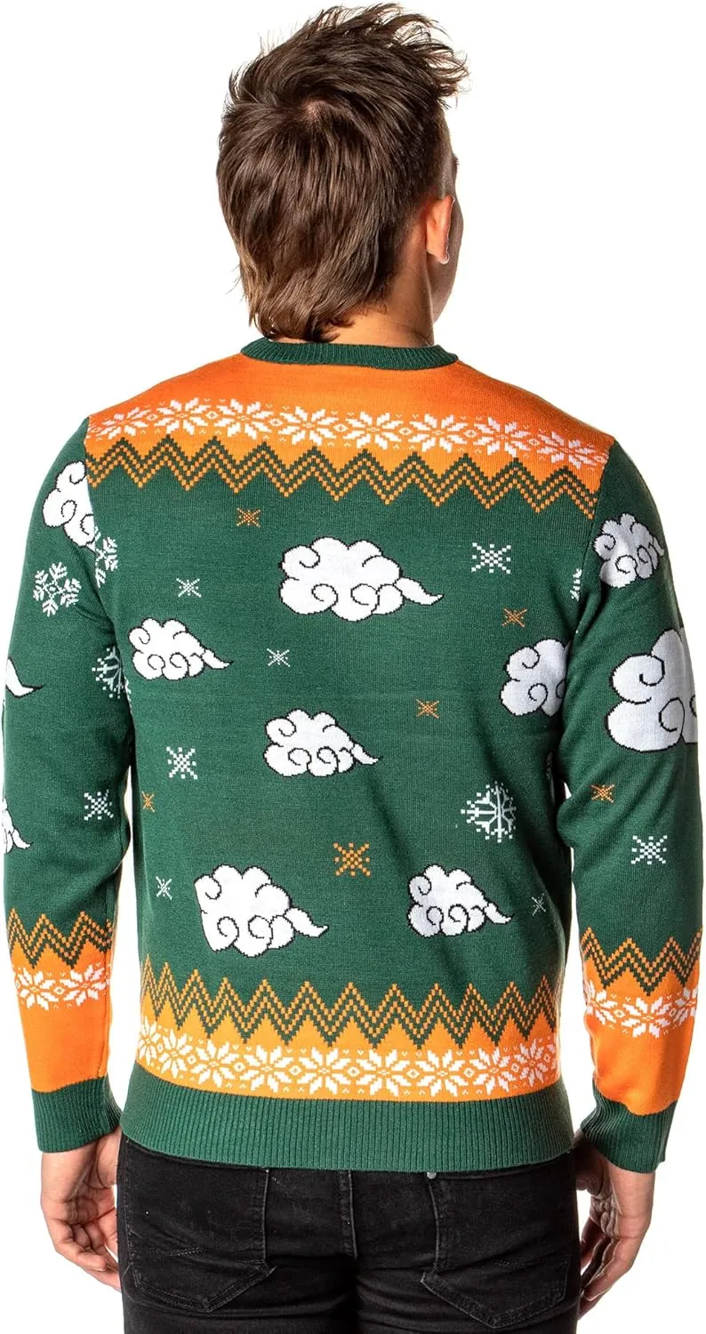 Dragon Ball Z Men's Kid Goku On Cloud Nimbus Ugly Christmas Sweater Knit Pullover