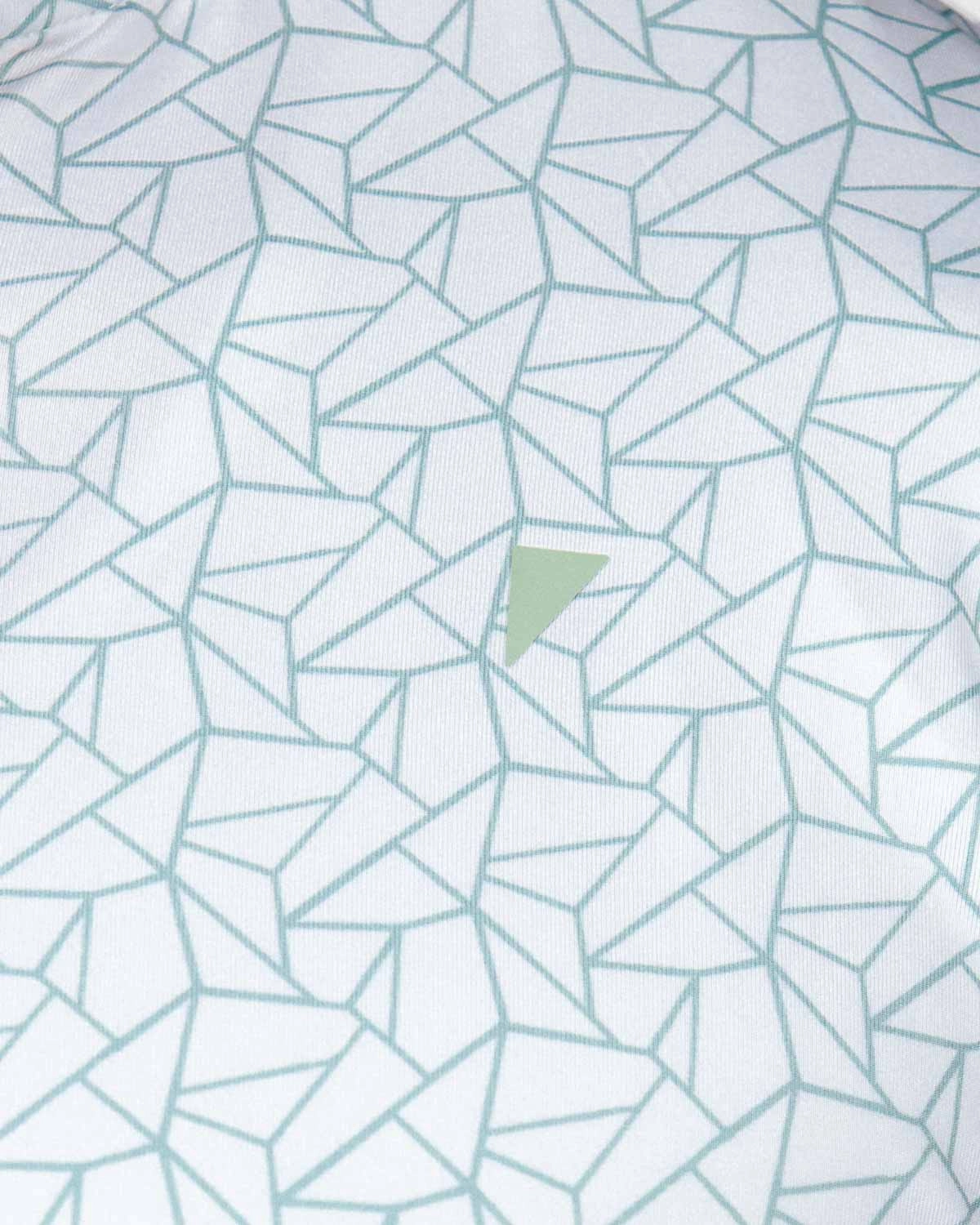 Teal Geometric Blade Polo Anti Odor Finish