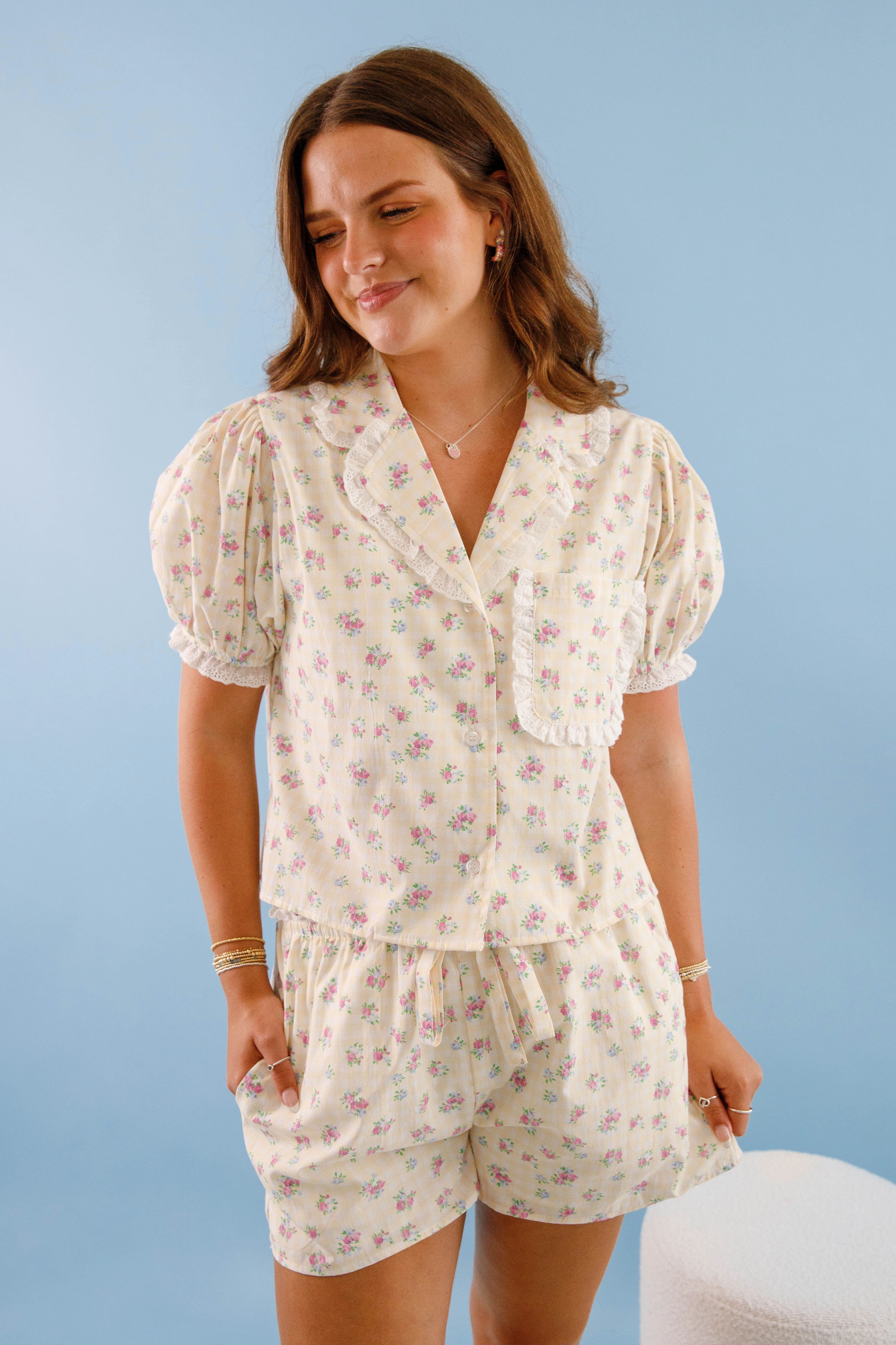 EasyCare Fabric Water resistant coating Dreaming Til Sunshine Pajama Top