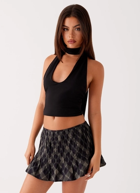 Dreamscape Mini Skirt - Check Compression Support Lining