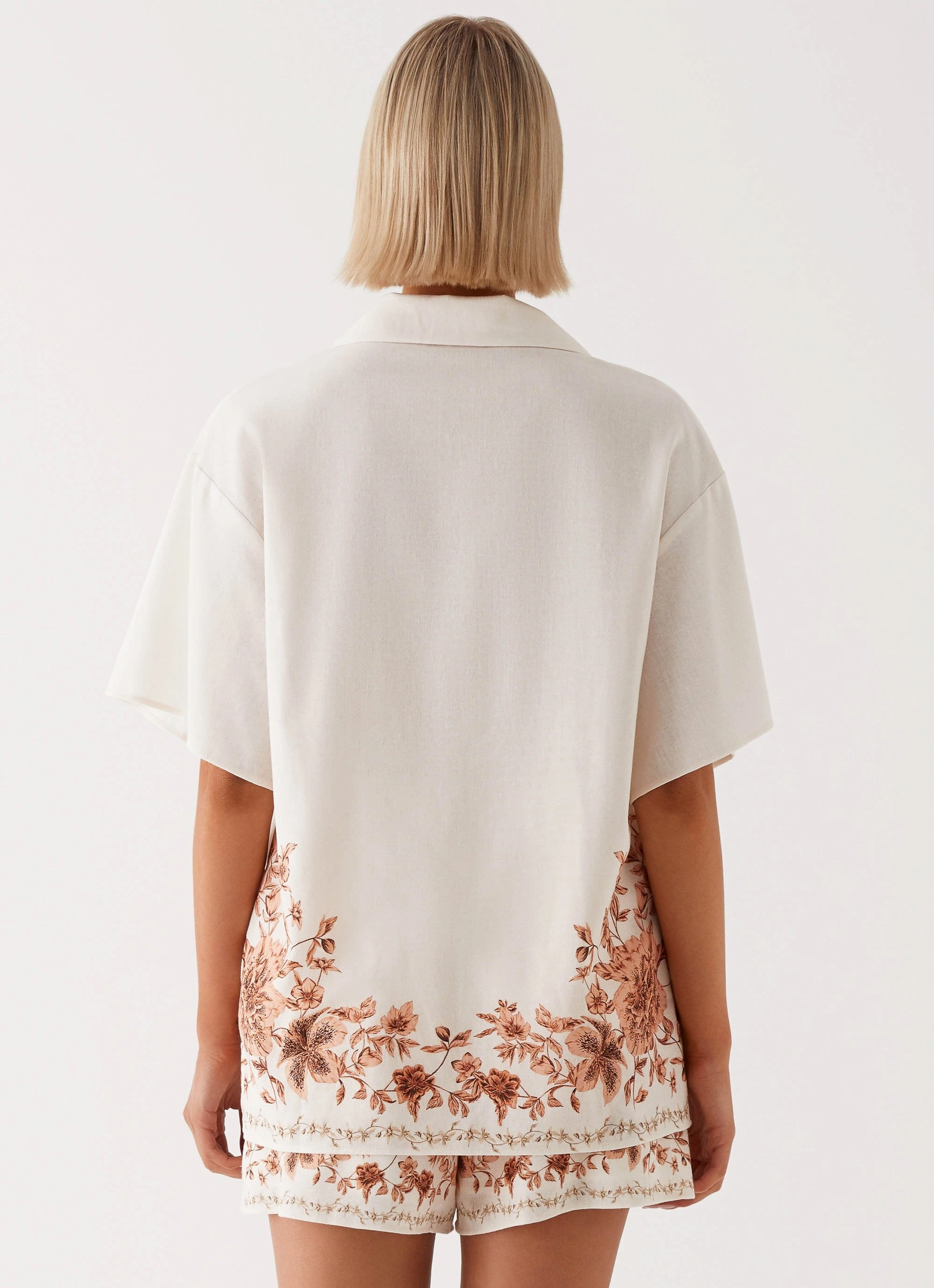Dreamy Days Oversized Linen Shirt - Ivory Weekend Ready Secure Internal Pockets