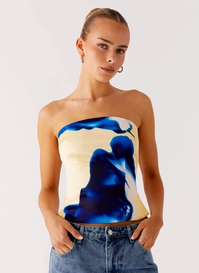 Dreamy Skies Strapless Top - Heirloom Floral FourWayStretchFabric