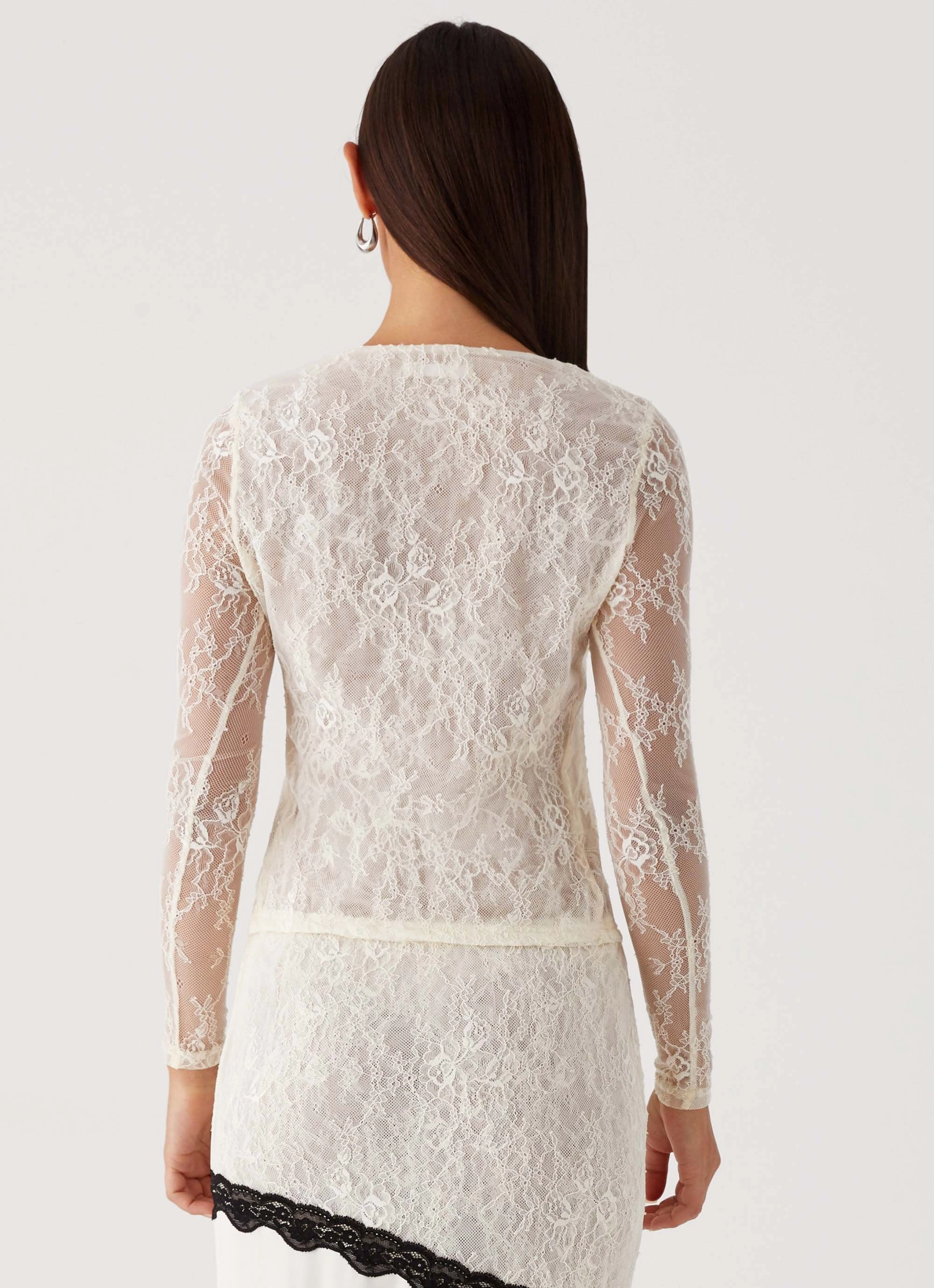 Relaxed Dress Sweat Absorbent Inner Layer Duet Long Sleeve Top - Ivory