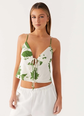 Faela Cami Top - Verdant Bloom Soft Touch Texture