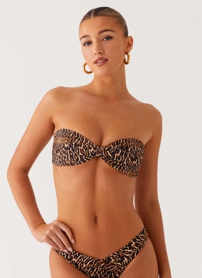 Delta Bandeau Bikini Top - Cheetah allergen-resistant AntiPillingFabric