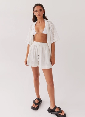Sun Catcher Knit Shorts - Ivory Layering Comfort Fashion Forward
