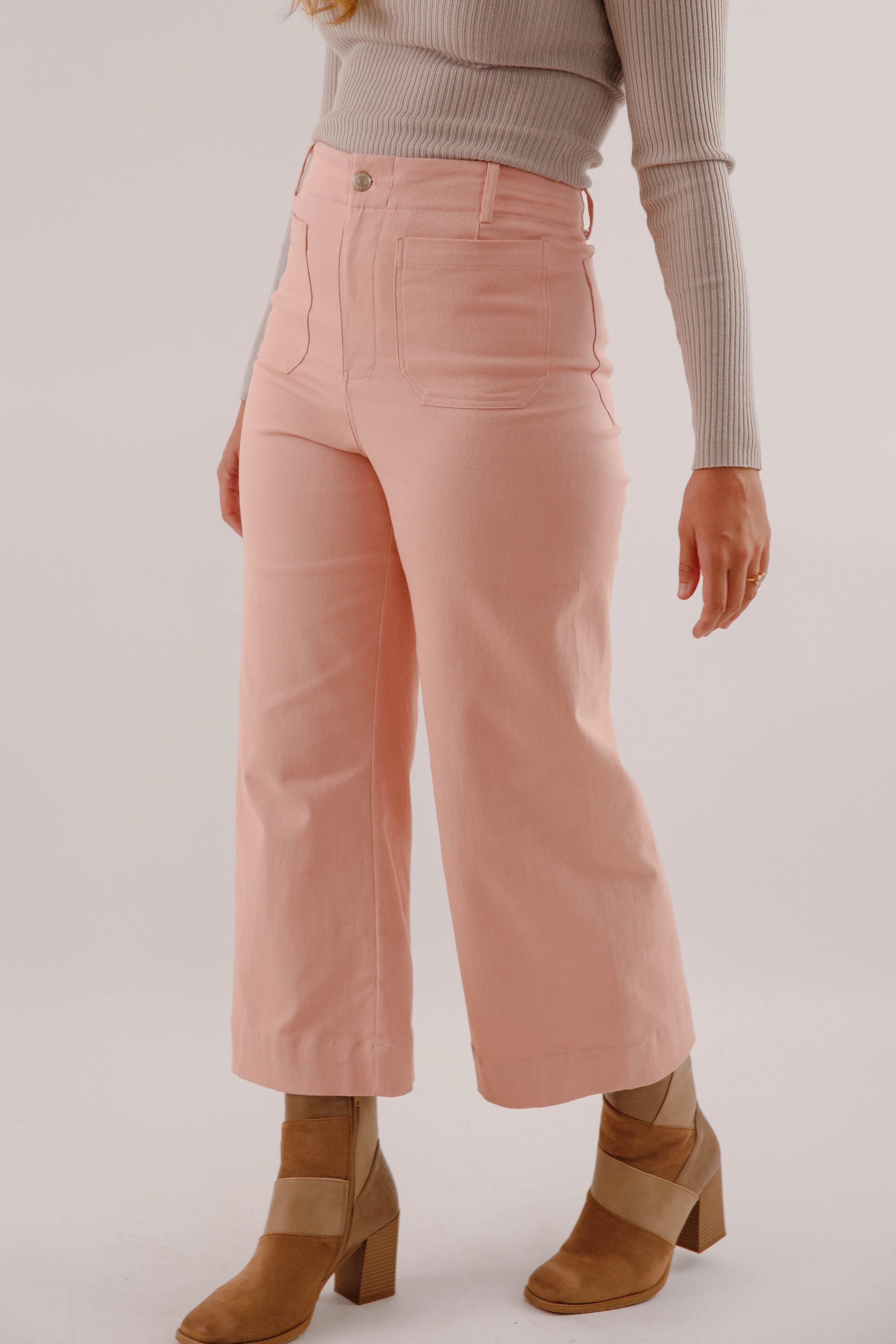 Taking A Pause Denim-Pink Trendy Layering