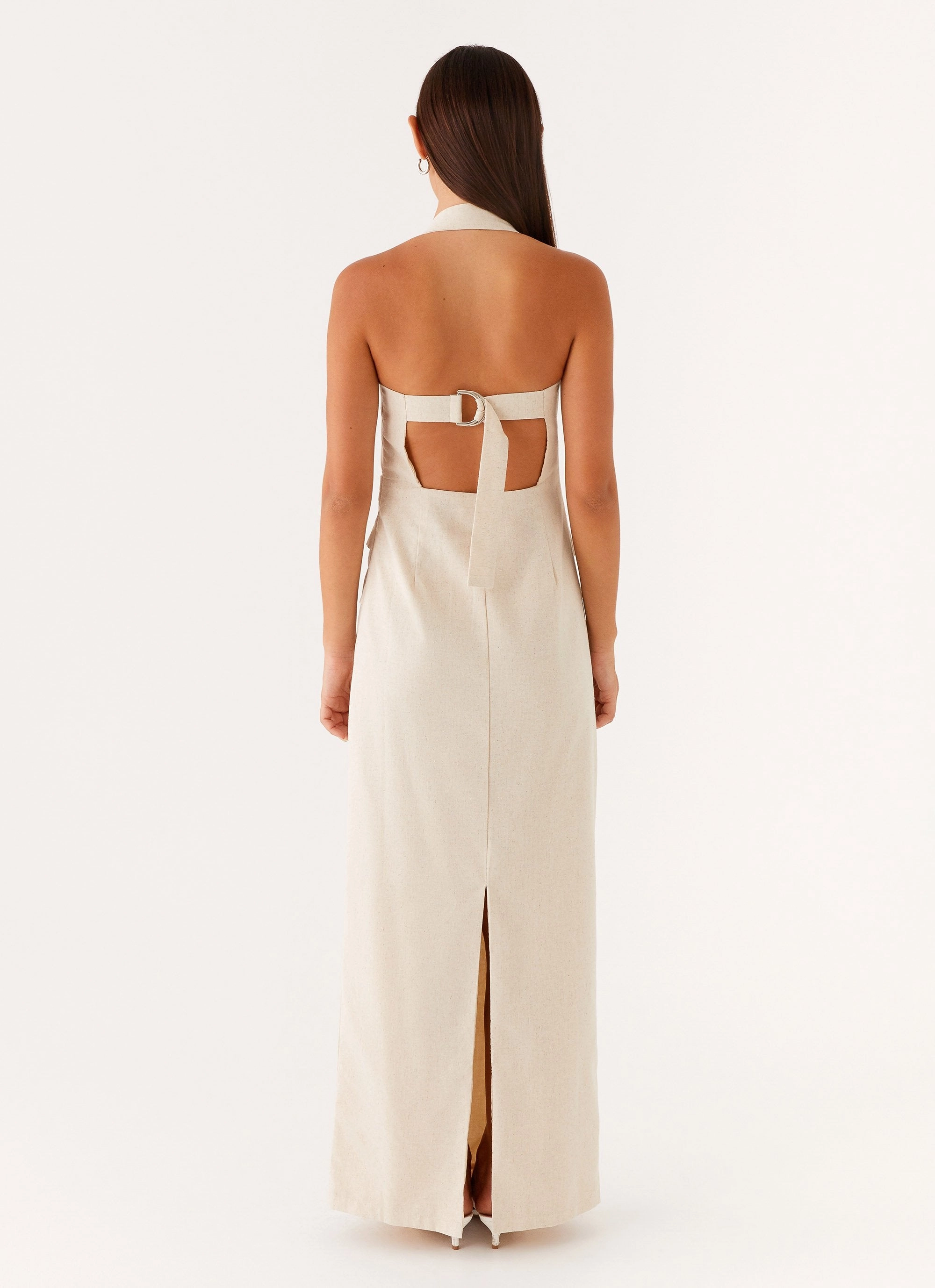 Pleated design Stylish Waistband Rumour Has It Maxi Dress - Oatmeal