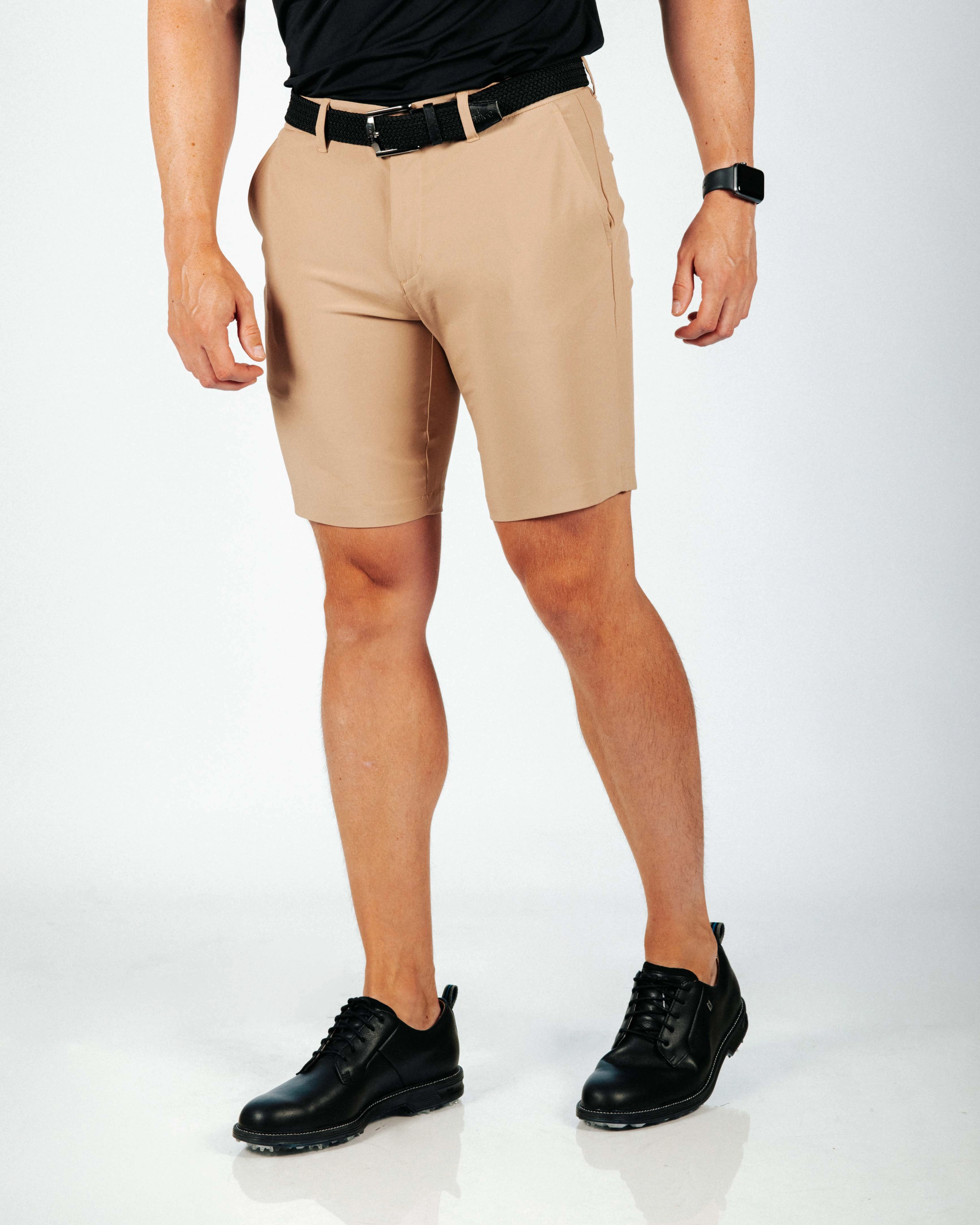 Men's Khaki Golf Shorts Sleek and Soft