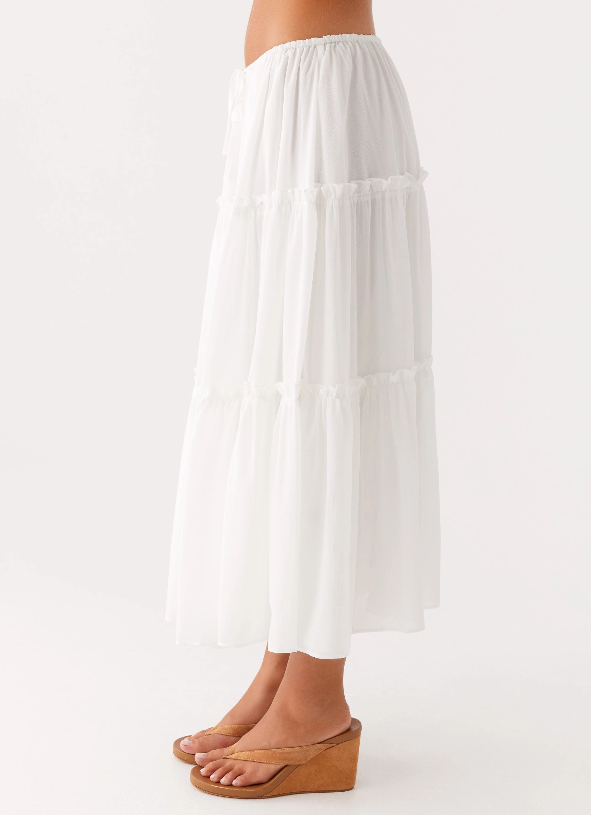 Breathable fabric Work Comfort Evi Midi Skirt - Ivory