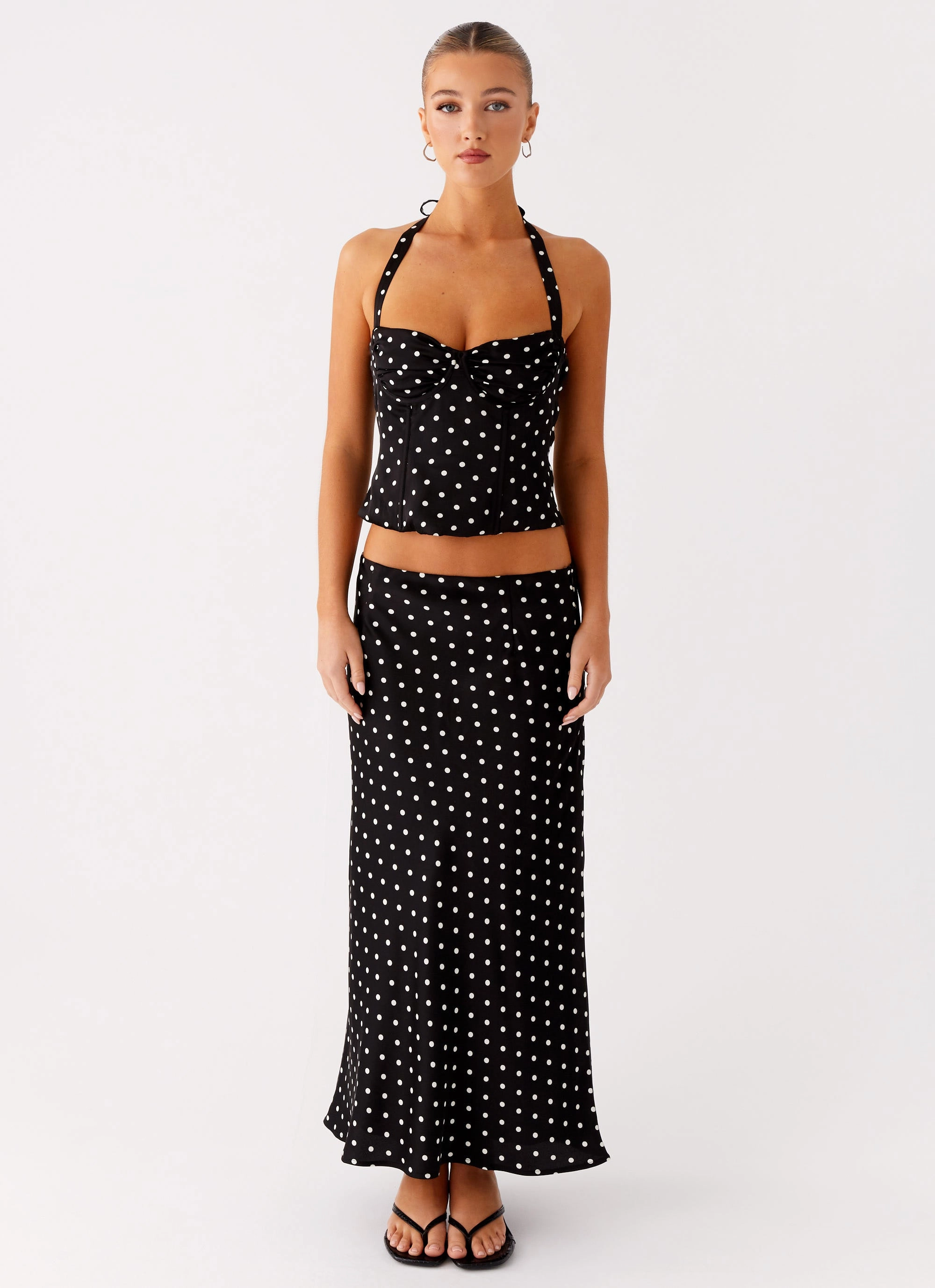 DoubleLayeredShoulders Breanne Top - Black Polka Dot