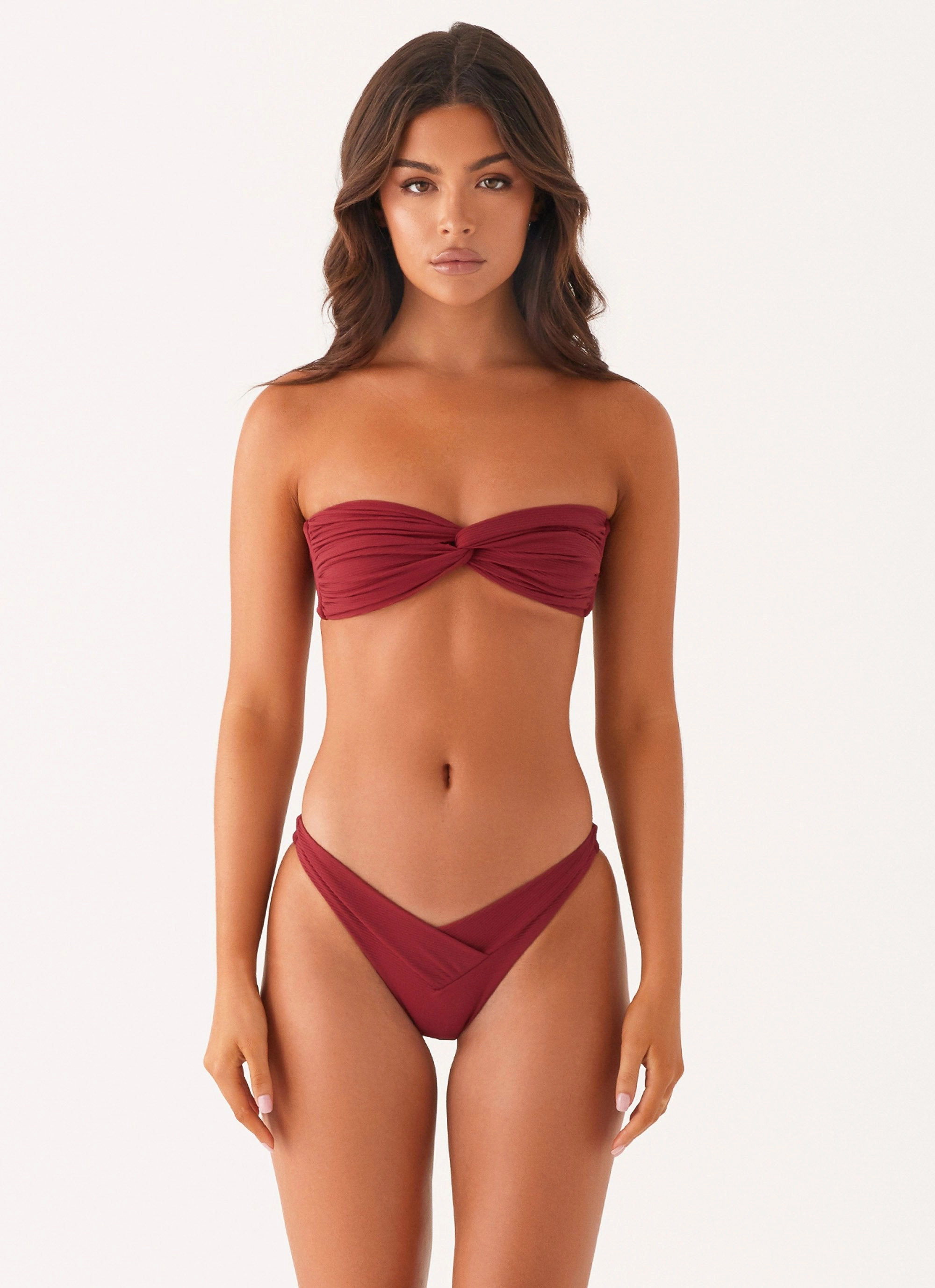 Delta Bikini Bottoms - Mulberry Sporty essentials Airflow channels