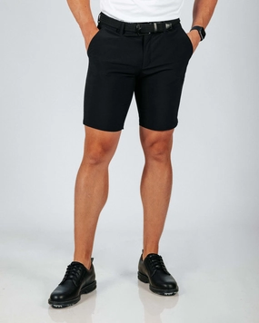 Sporty Cut AllDayCompression Men's Black Golf Shorts