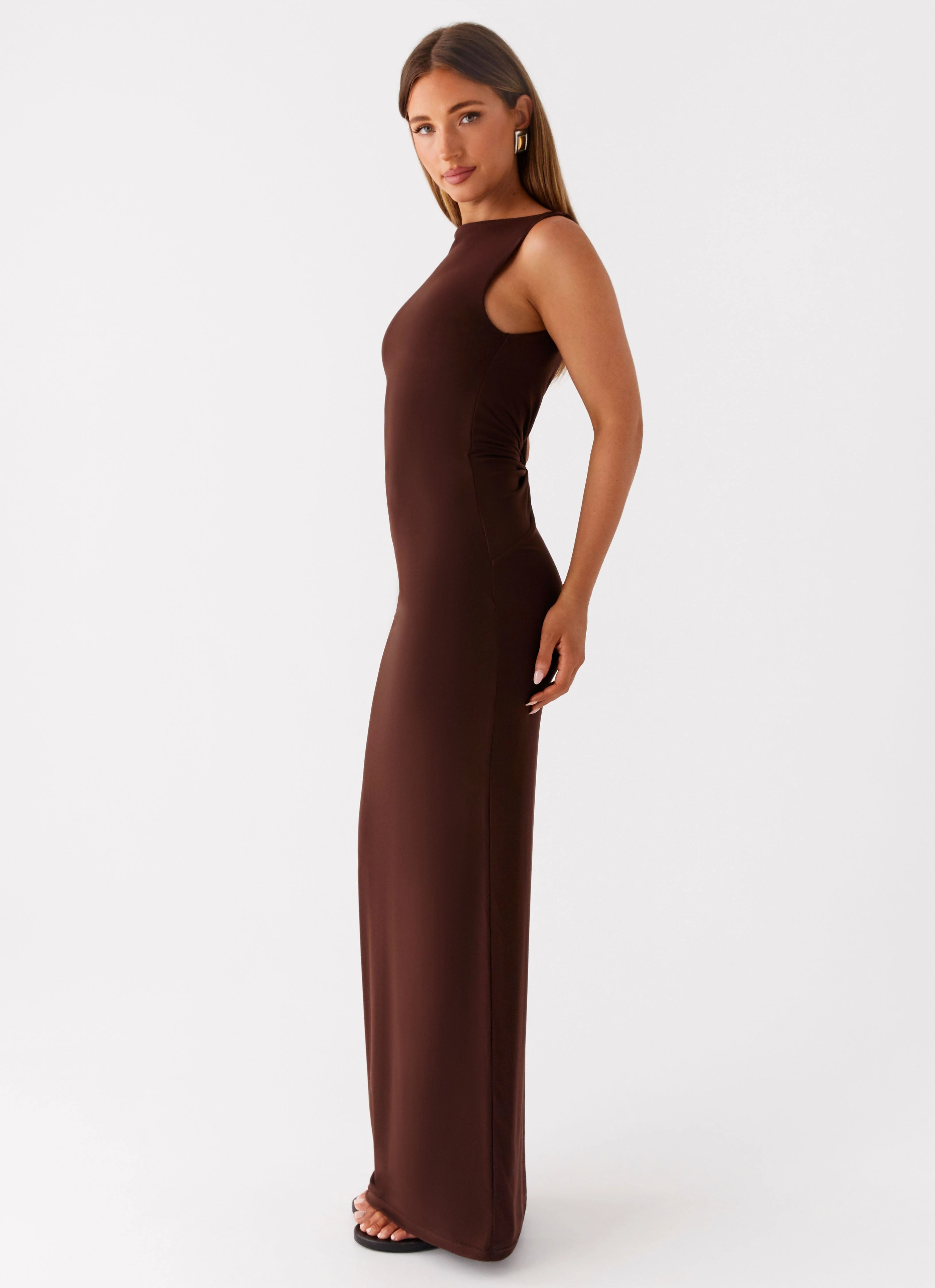 Sleek Comfort Clean Outfit Earthbound Muse Maxi Dress - Chocolate