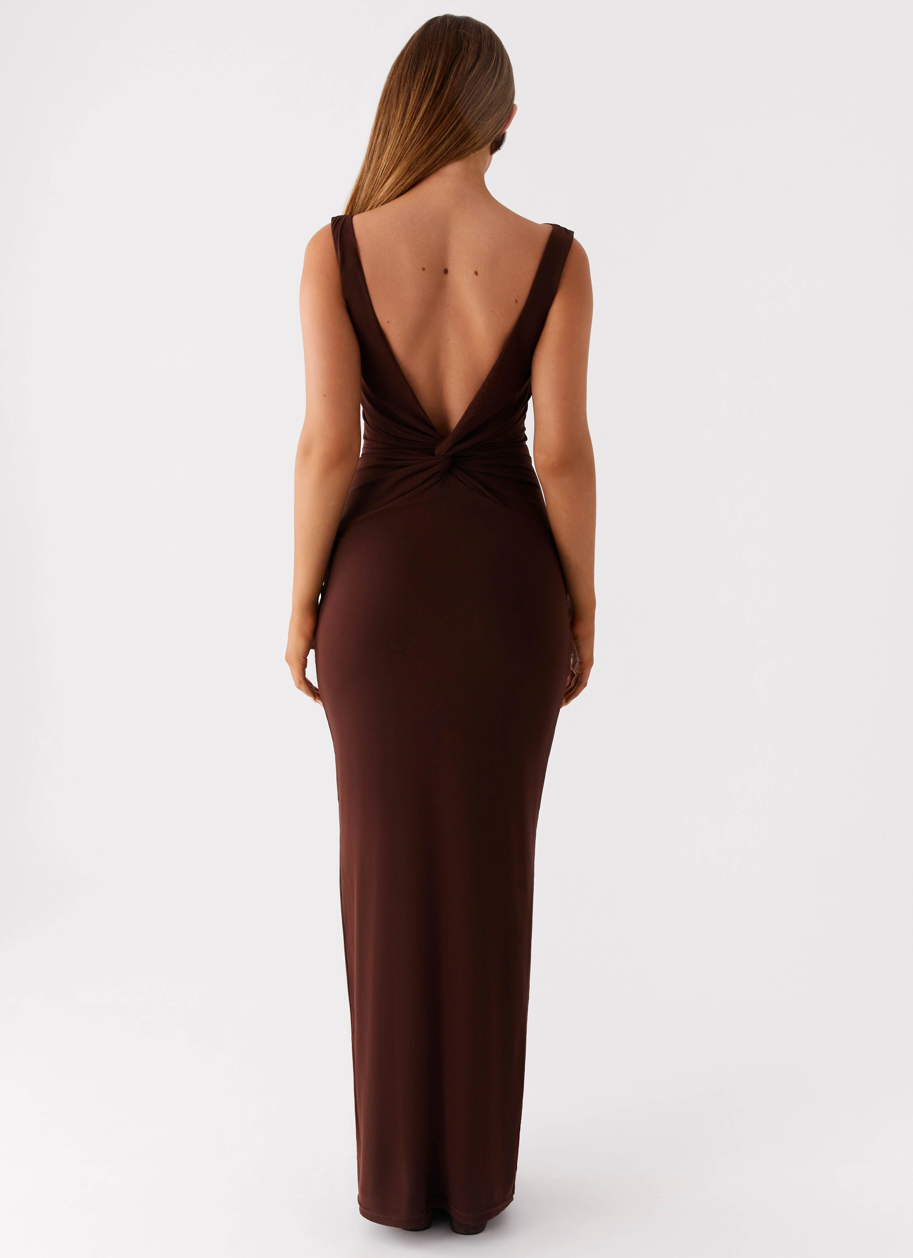 City Style Layered Movement Earthbound Muse Maxi Dress - Chocolate