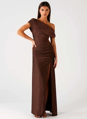 Harvest Moon Maxi Dress - Chocolate Modern Silhouette
