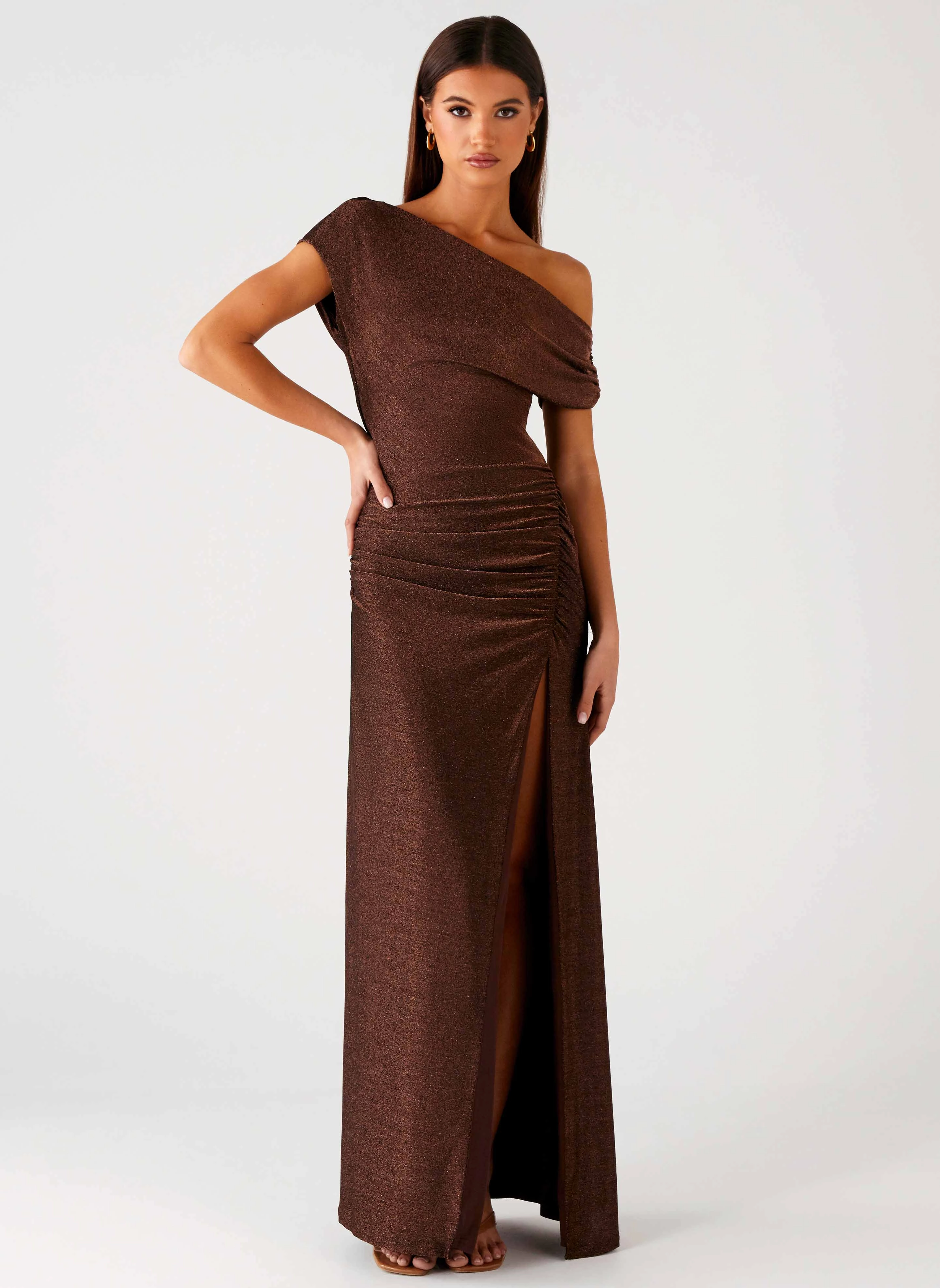 Harvest Moon Maxi Dress - Chocolate Modern Silhouette