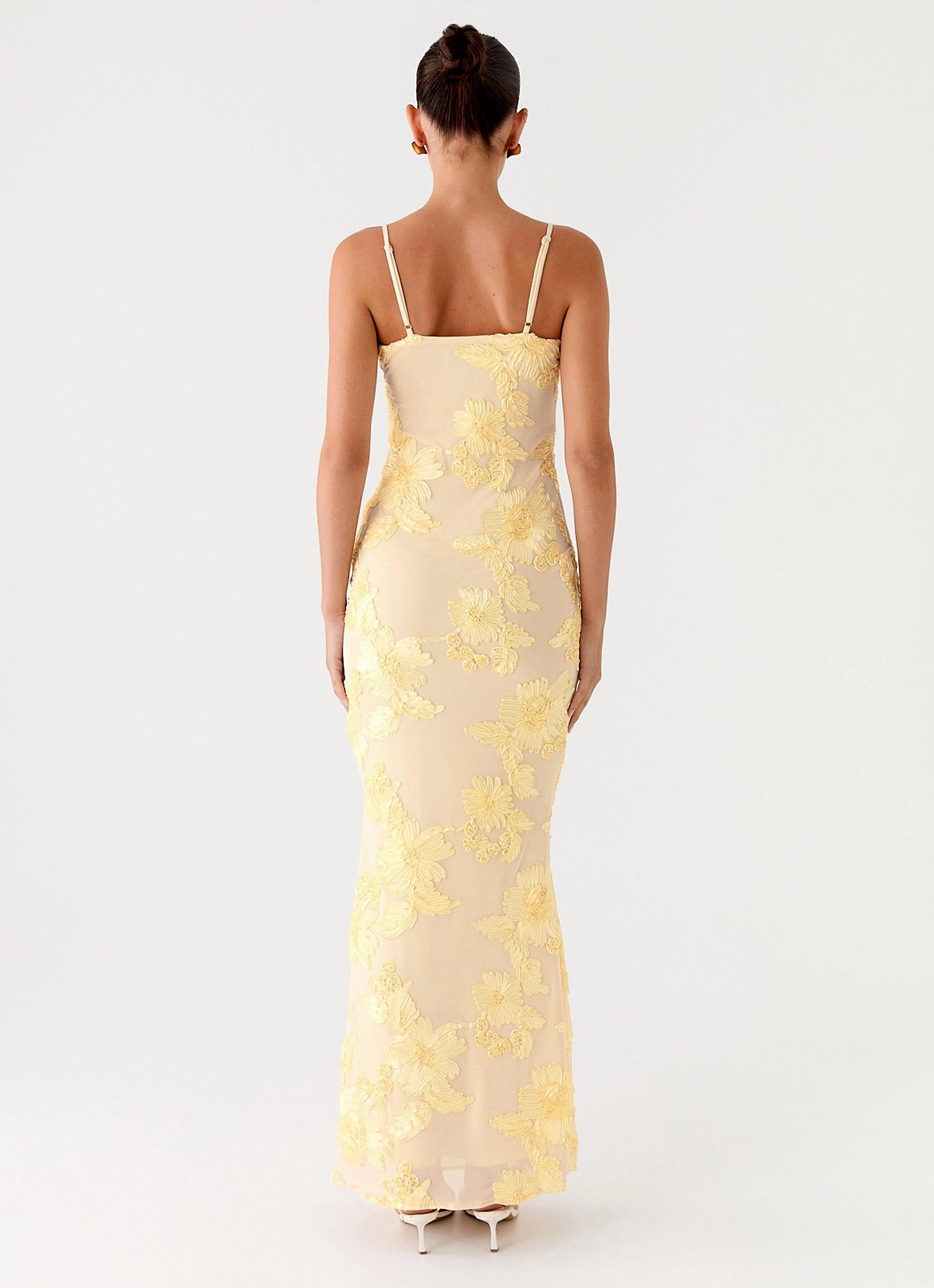 That Girl Maxi Dress - Lemon Leg-Lengthening Refined Presence