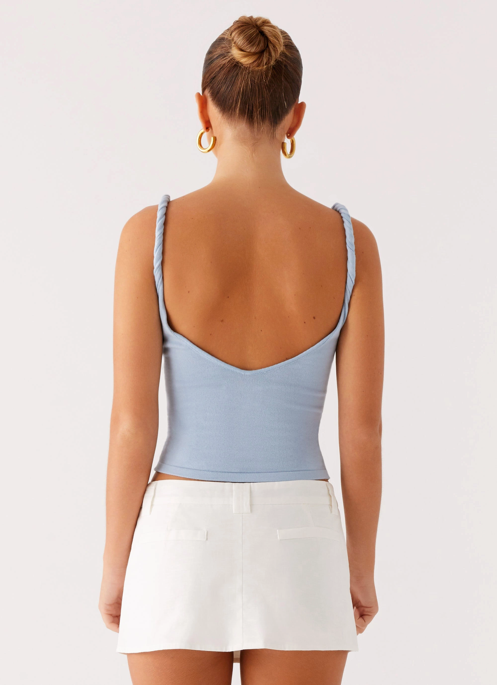 Slim Look Fit On Trend Linen Mini Skort - White