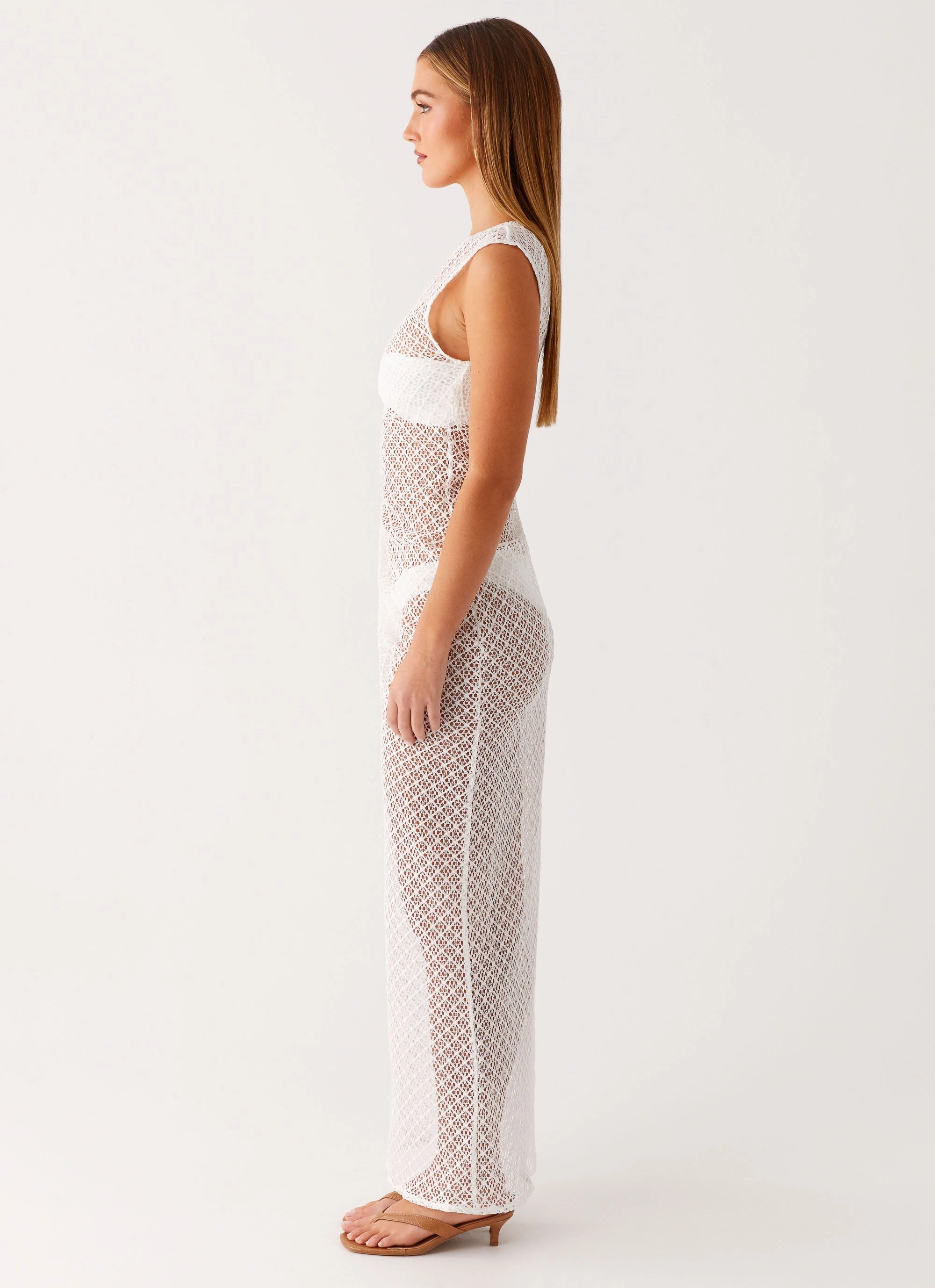 Body Harmony Boat-Neck Maeva Maxi Dress - White