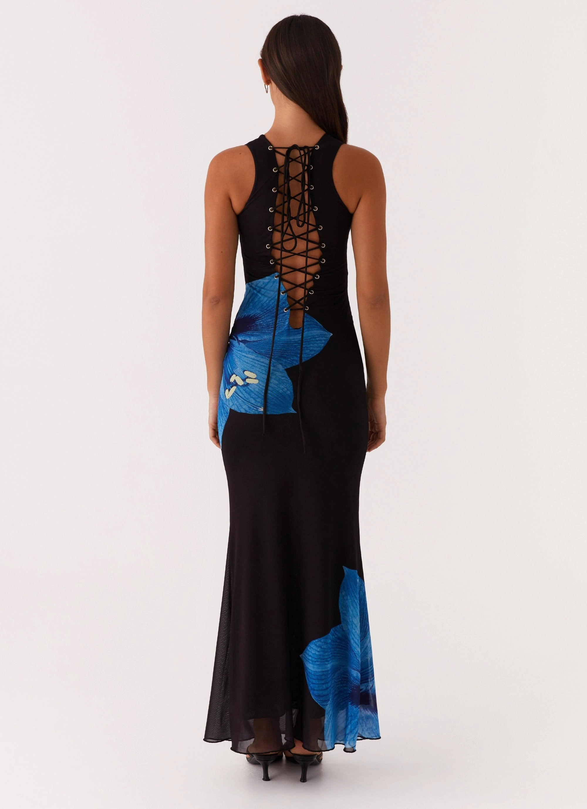 Manhattan Nights Maxi Dress - Black A Line Cut Light Drape