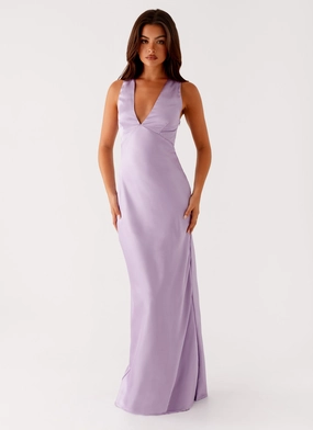 Brody Maxi Dress - Lilac Nature Bloom Light Silhouette
