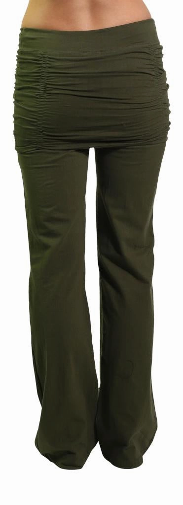 Ruched Skirt Yoga Pant Sport Comfort Fit
