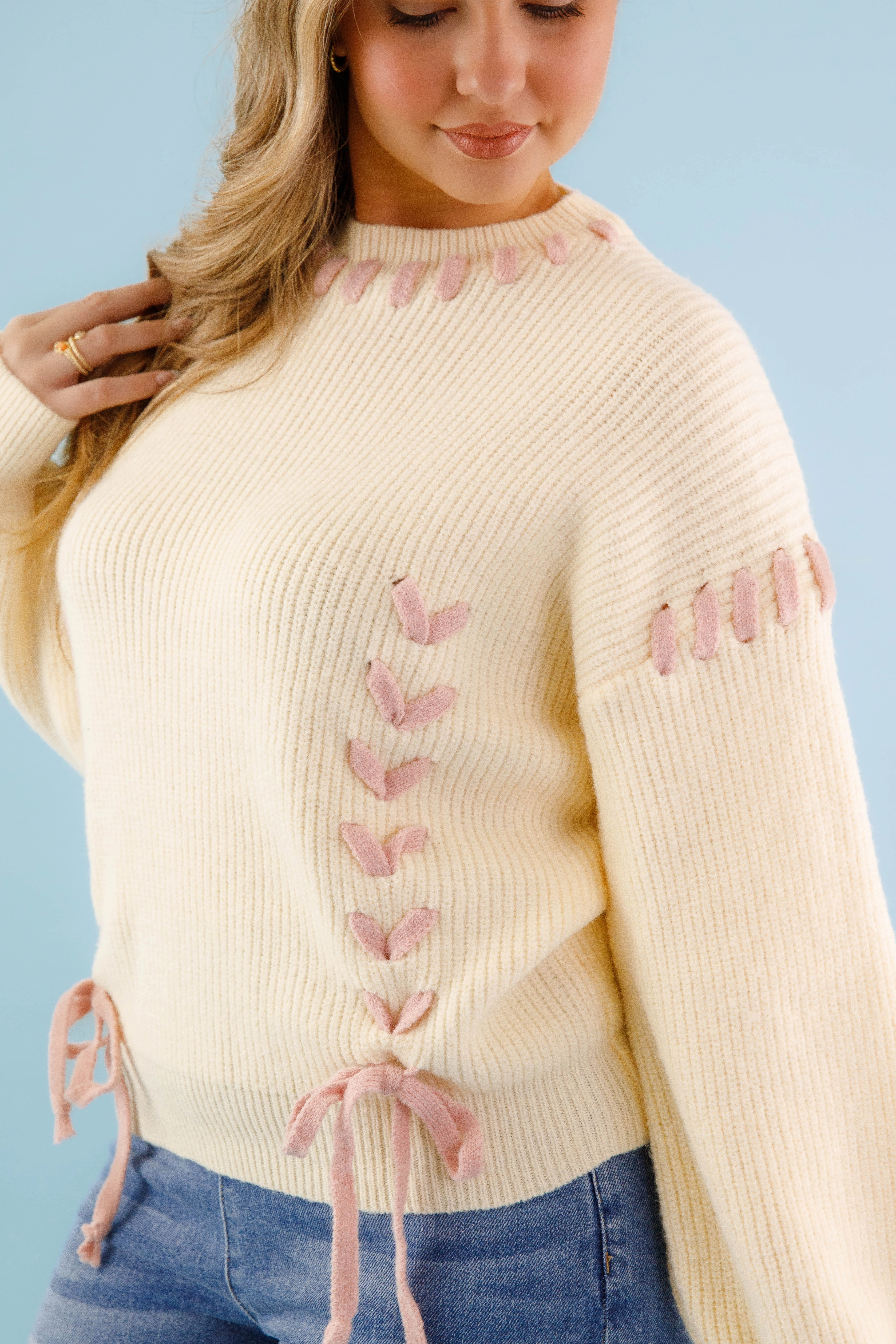 Snag Proof Weave Moment In Time Sweater-Ivory