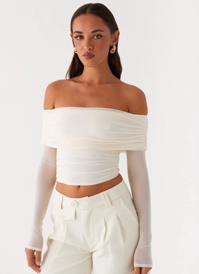 Vivianne Off Shoulder Top - Ivory HighDurabilityWeave