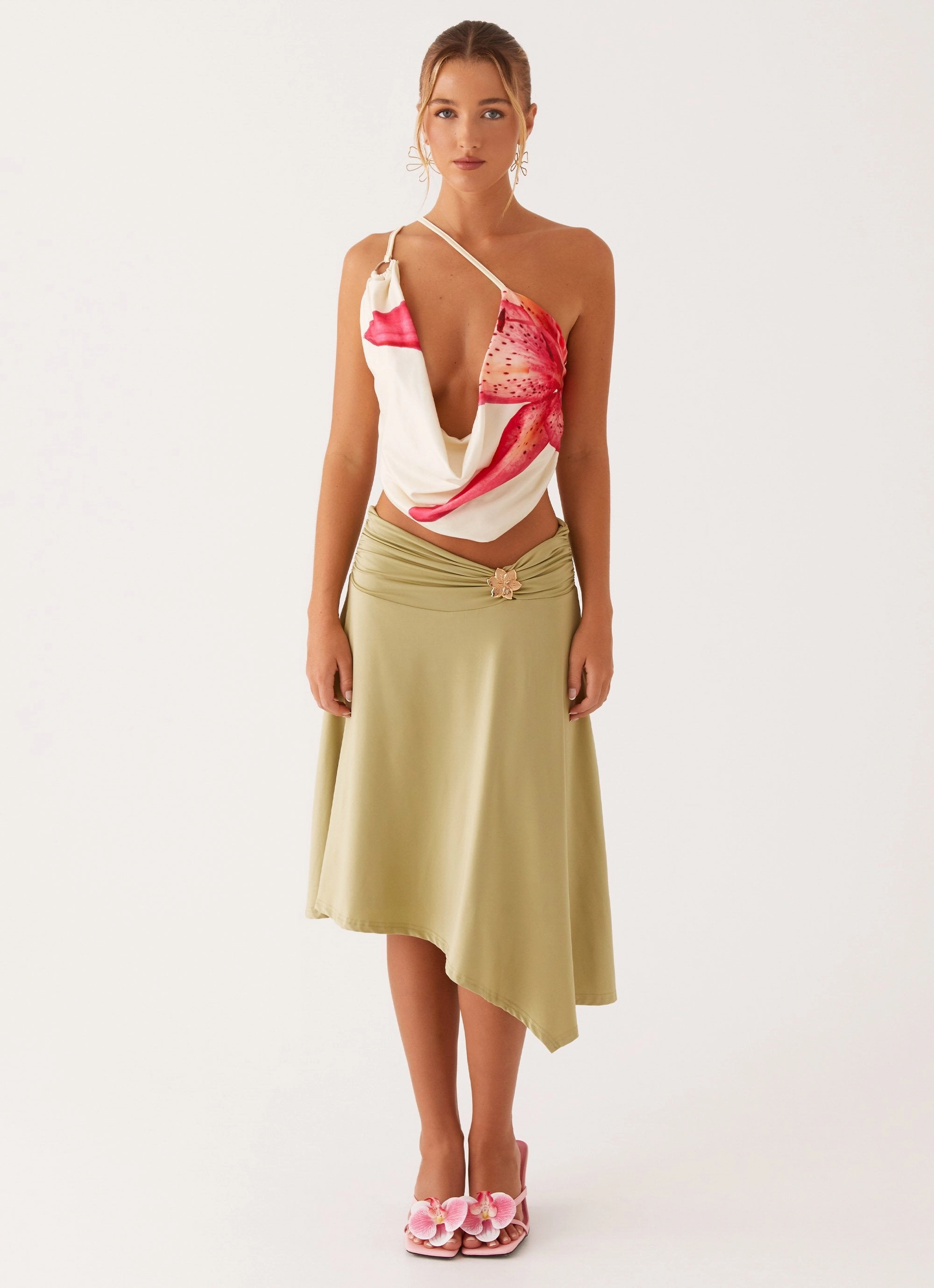 Lucky Days Top - Yellow Floral Anti Static Treatment Reflective Trim
