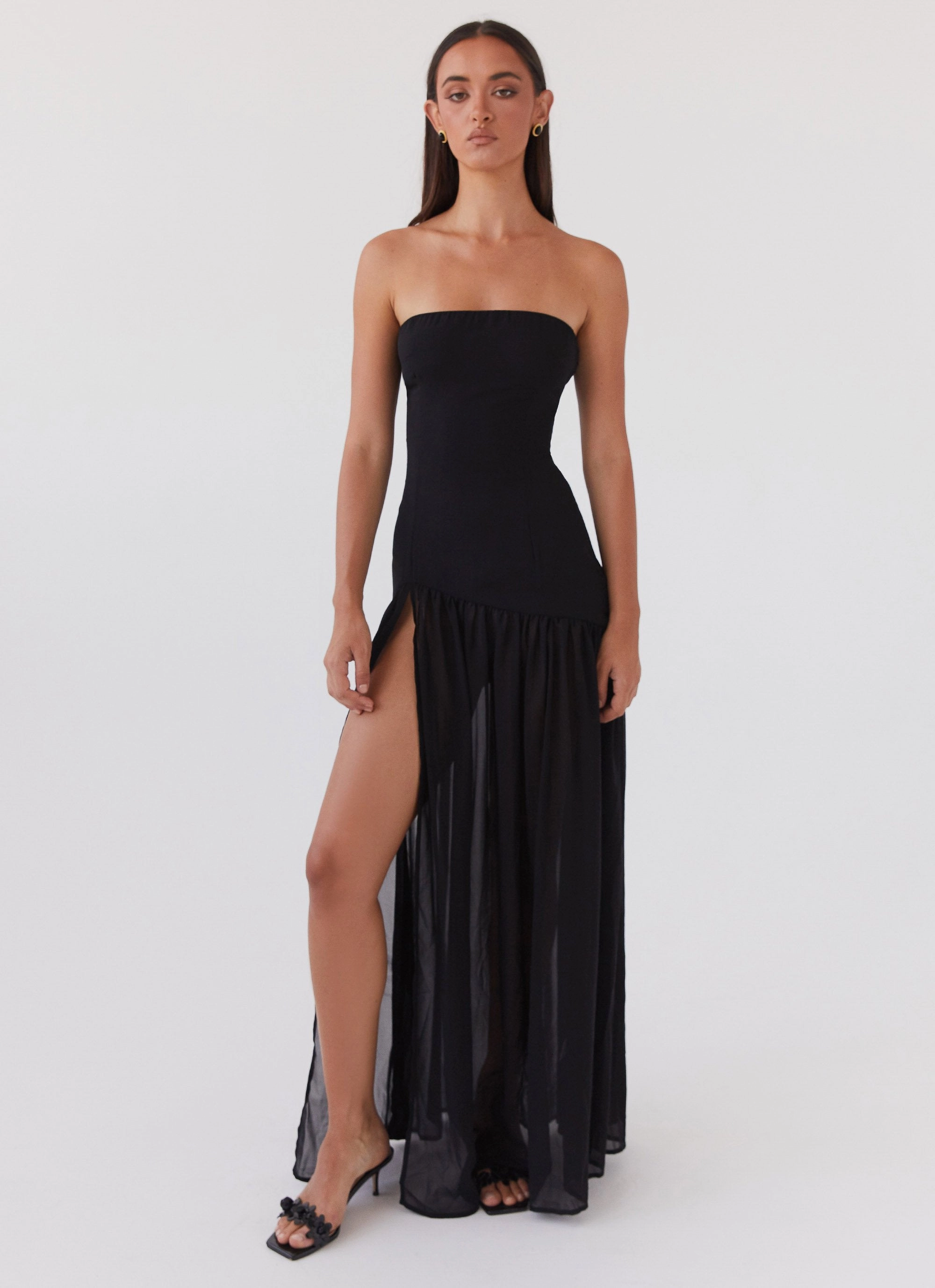 City Layers Family Vibe Eden Strapless Maxi Dress - Black