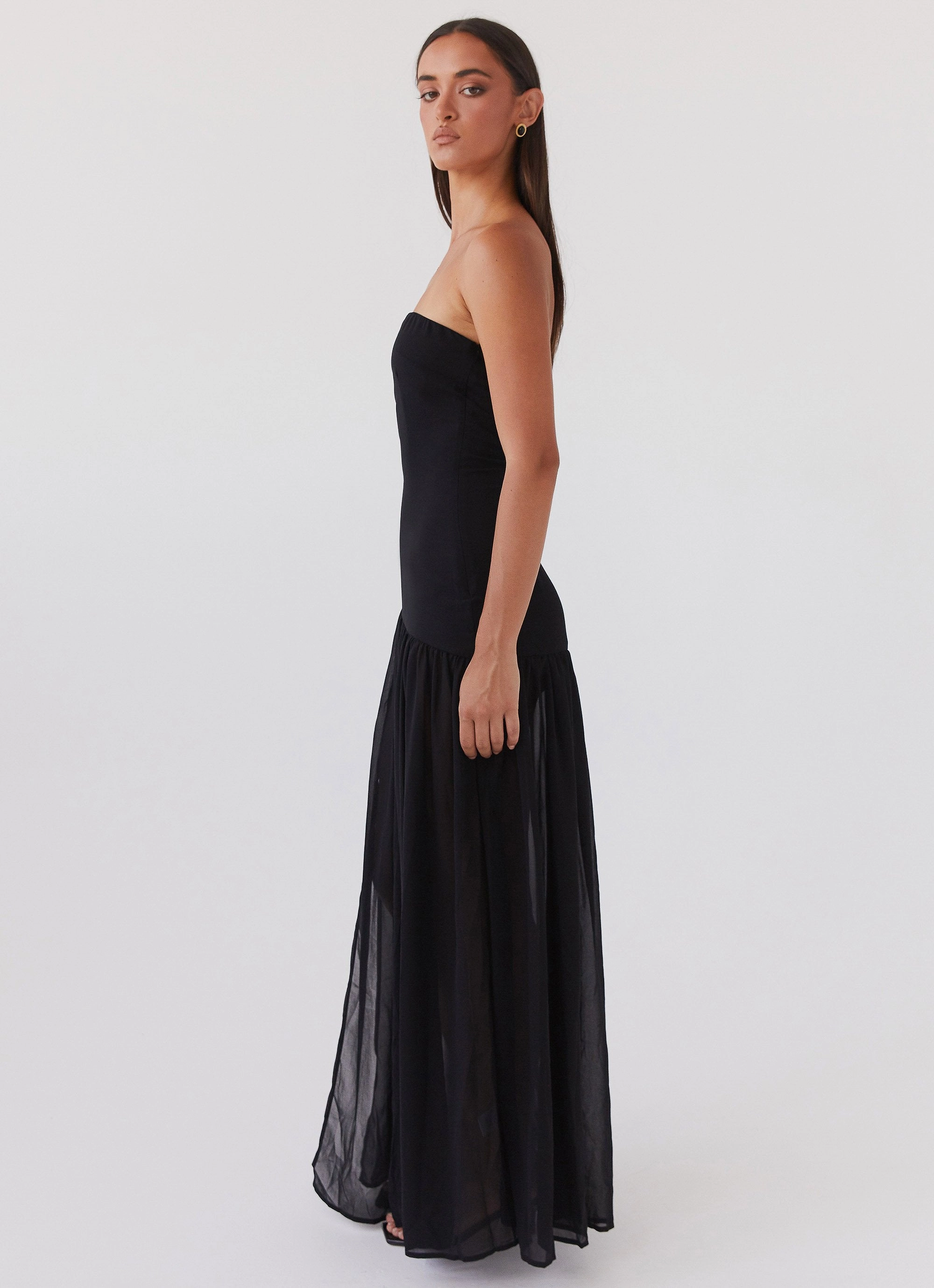 Modern Layers Quiet Glow Eden Strapless Maxi Dress - Black