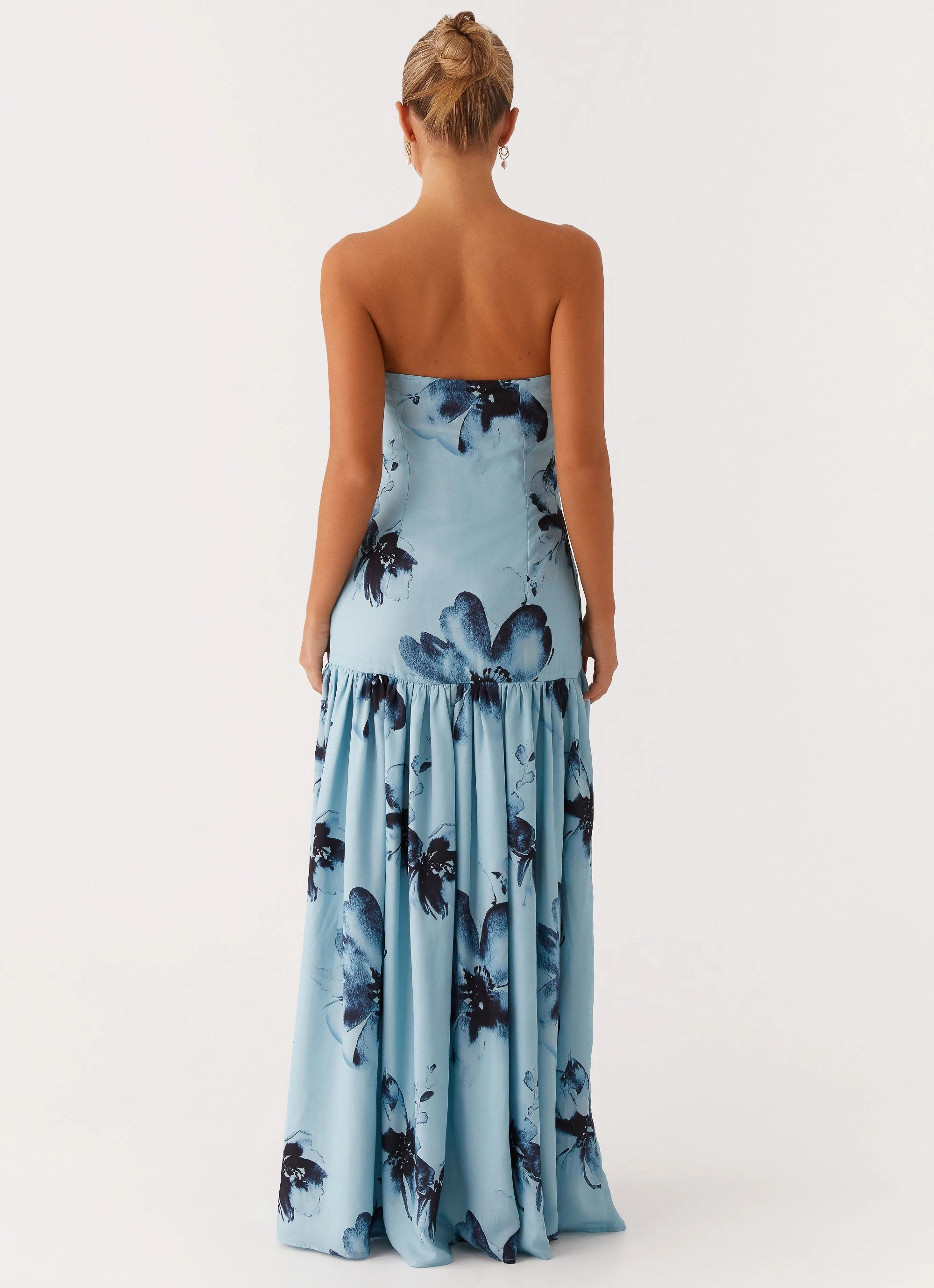 Body Positive Eden Strapless Maxi Dress - Blue Black Floral