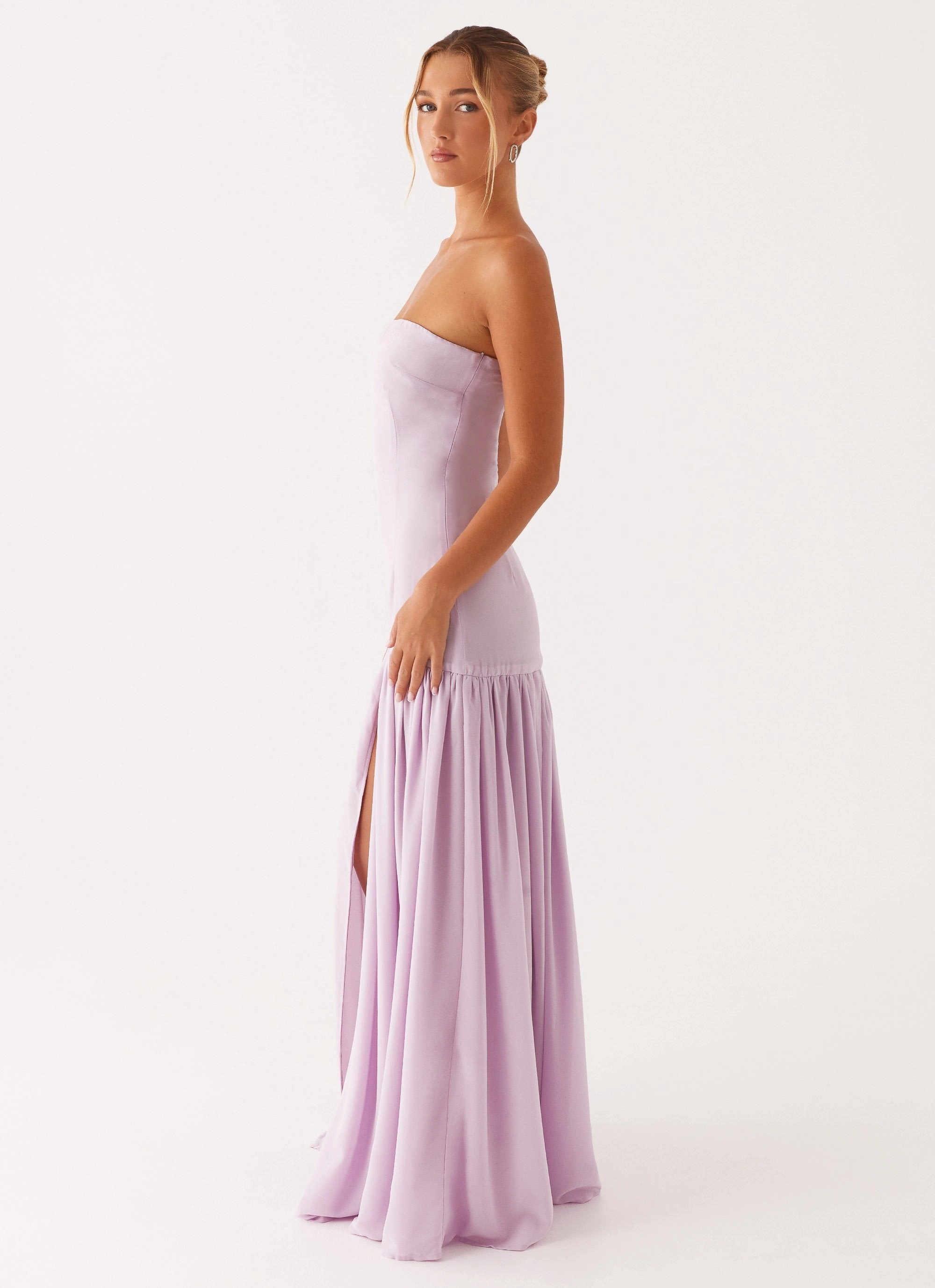 Eden Strapless Maxi Dress - Lilac Work Friendly