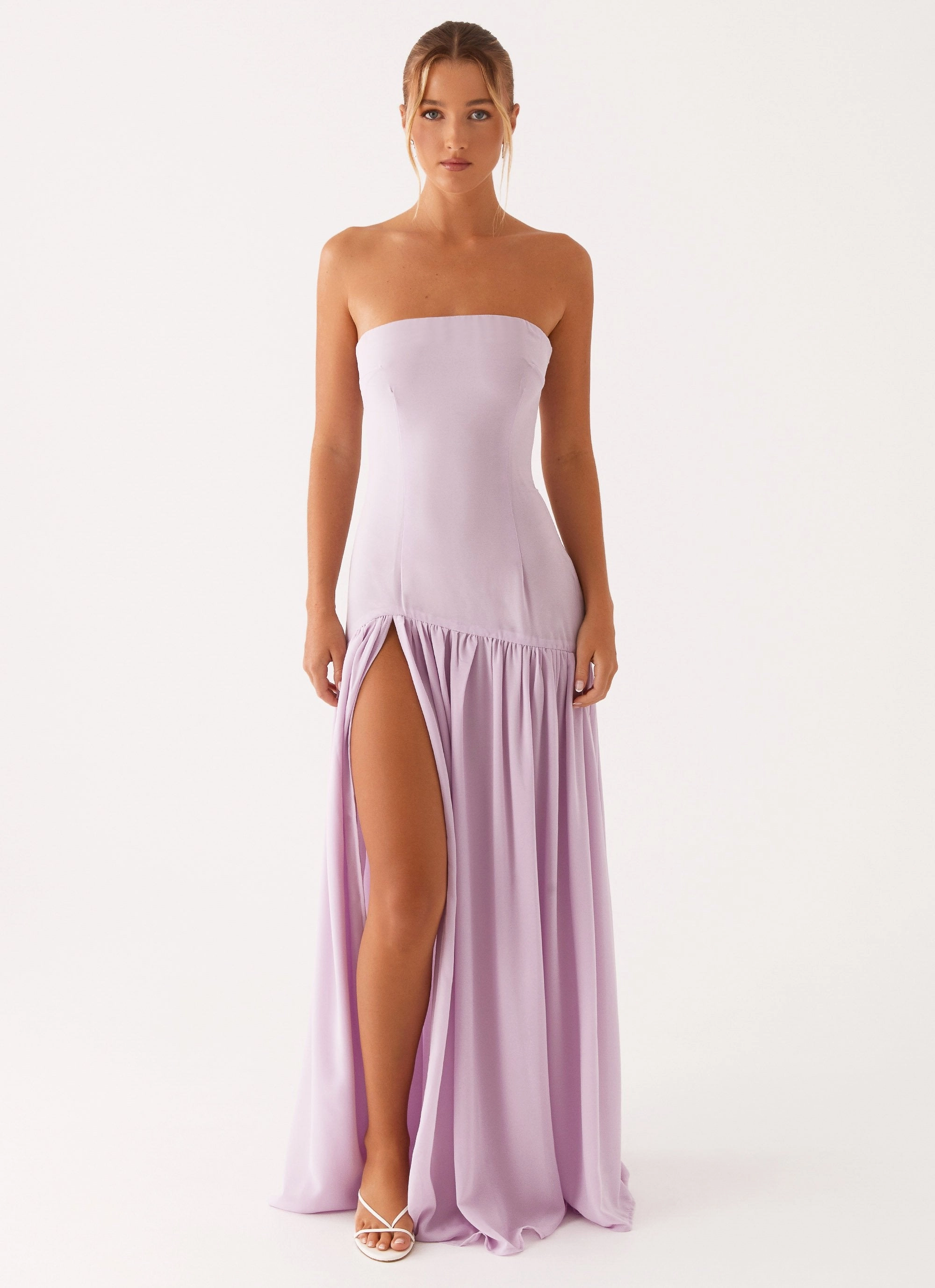 Stretch-Recovery Light Cloud Eden Strapless Maxi Dress - Lilac