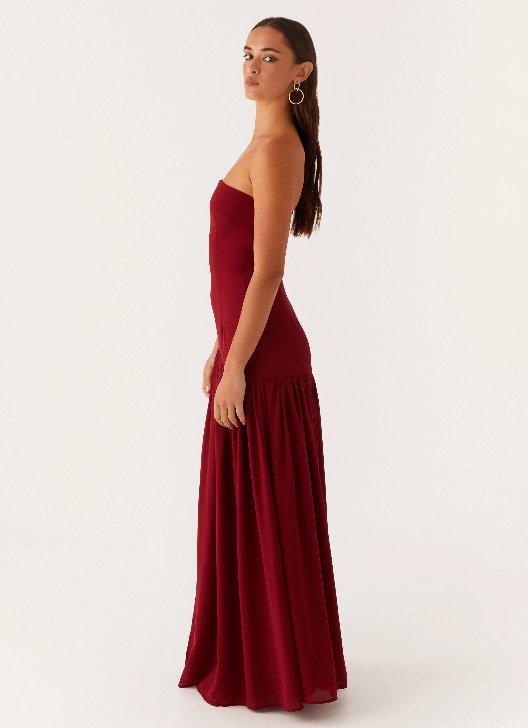 Easy Flow Pure Piece Eden Strapless Maxi Dress - Maroon