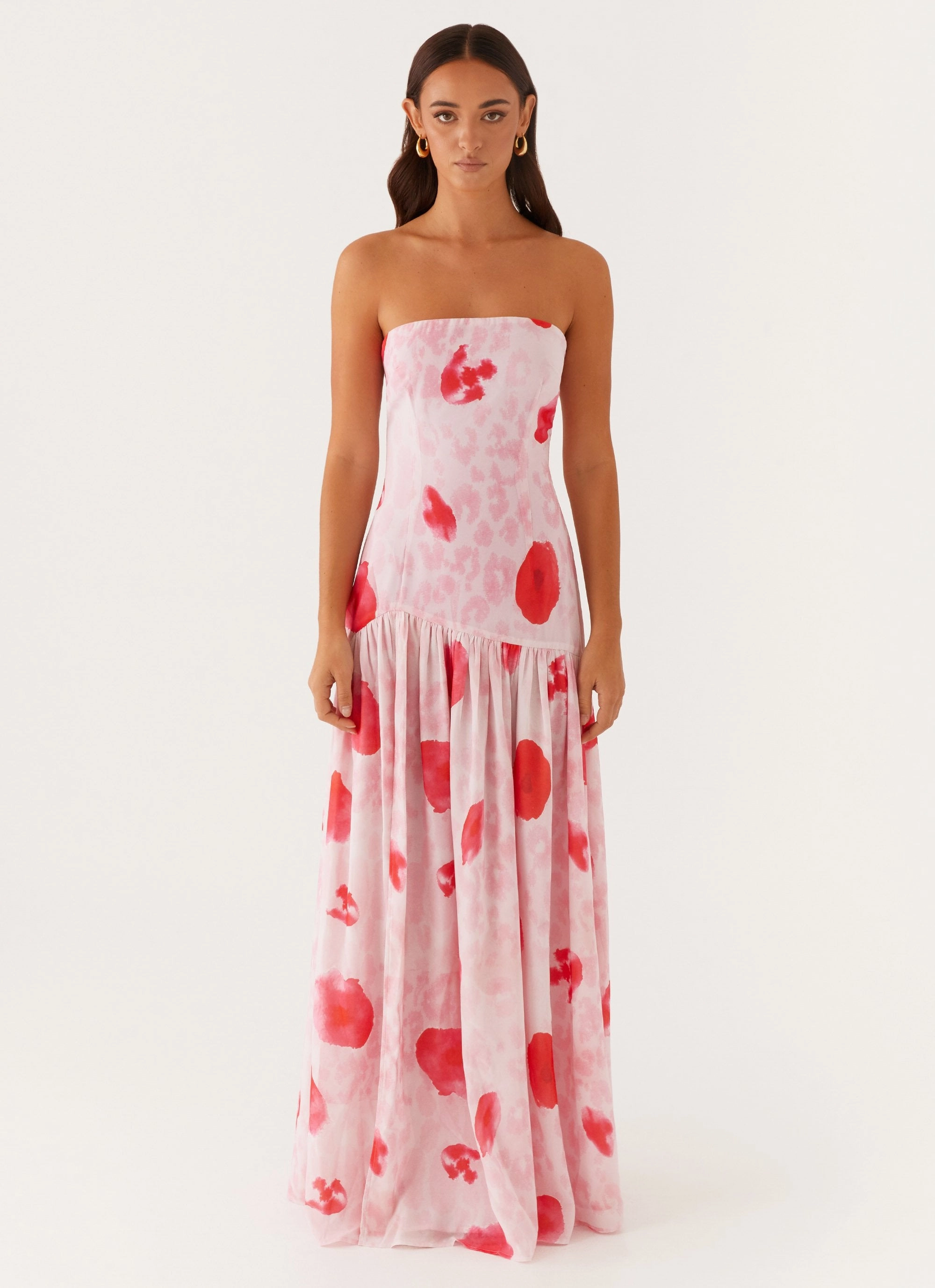 Eden Strapless Maxi Dress - Rose Leopard Perfect Comfort Wear