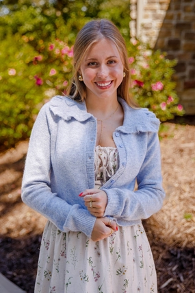 Vintage Pullover QuickDrySystem Frills and Thrills Cardigan-Baby Blue