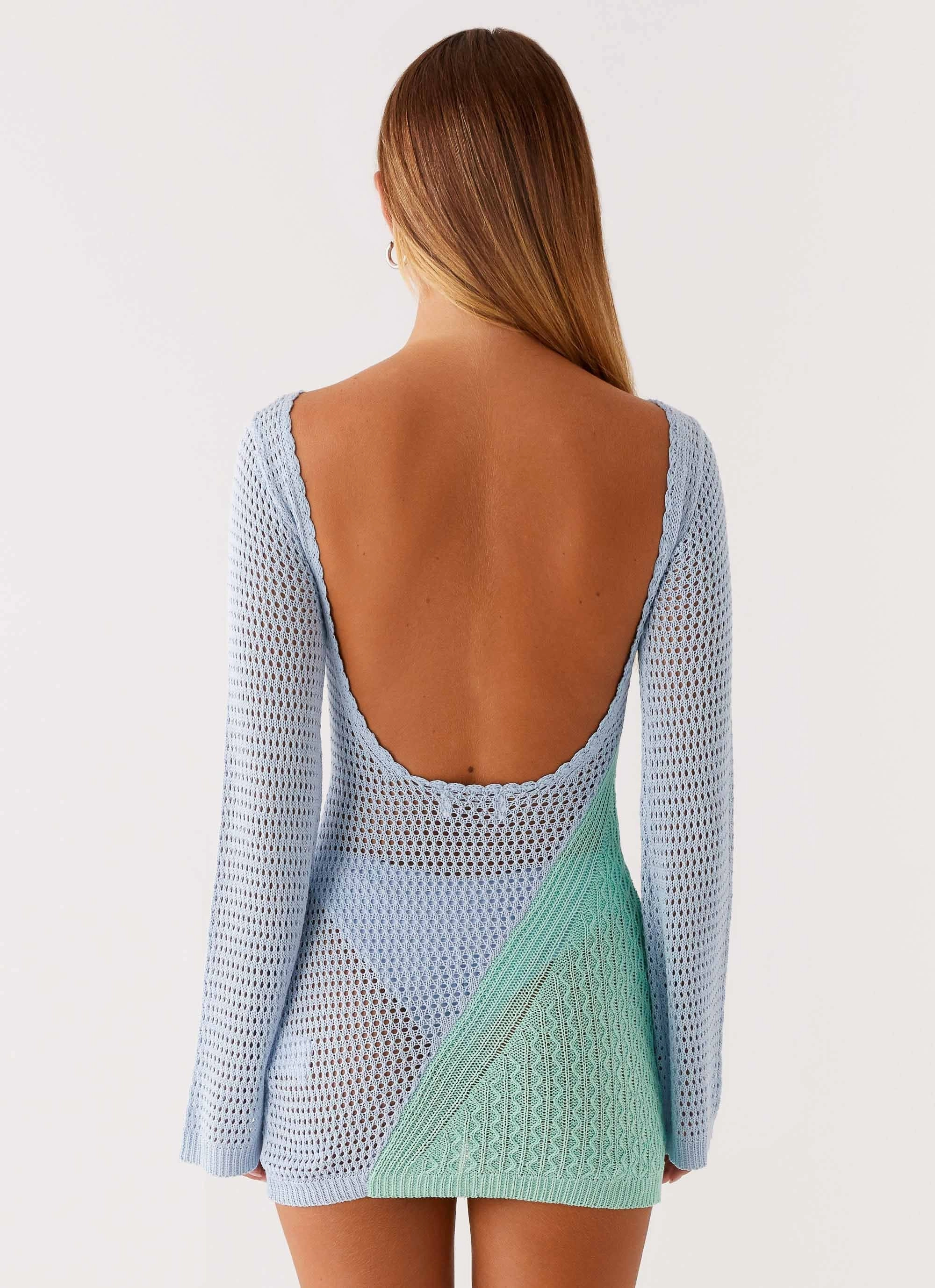 Estie Long Sleeve Crochet Mini Dress - Multi Perfectly Styled