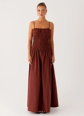 Natural Style Brooke Maxi Dress - Chocolate