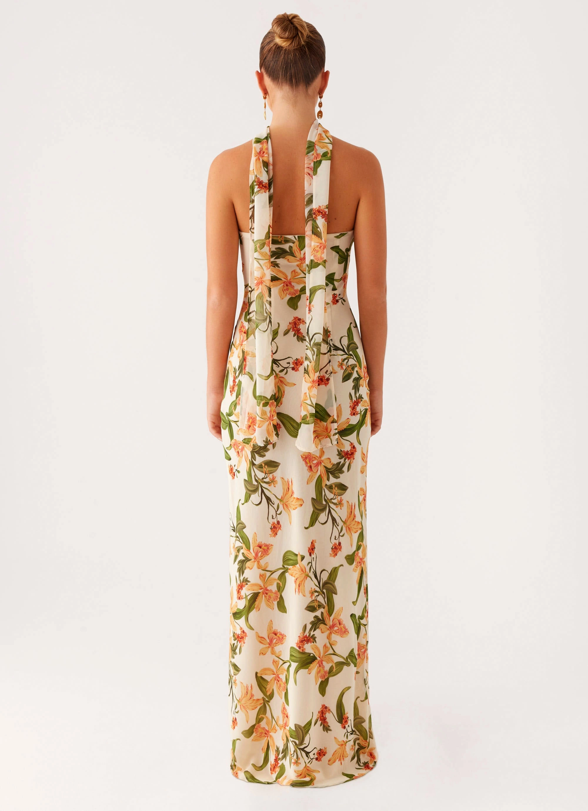 Gali Strapless Maxi Dress - Floral Print Smart Texture