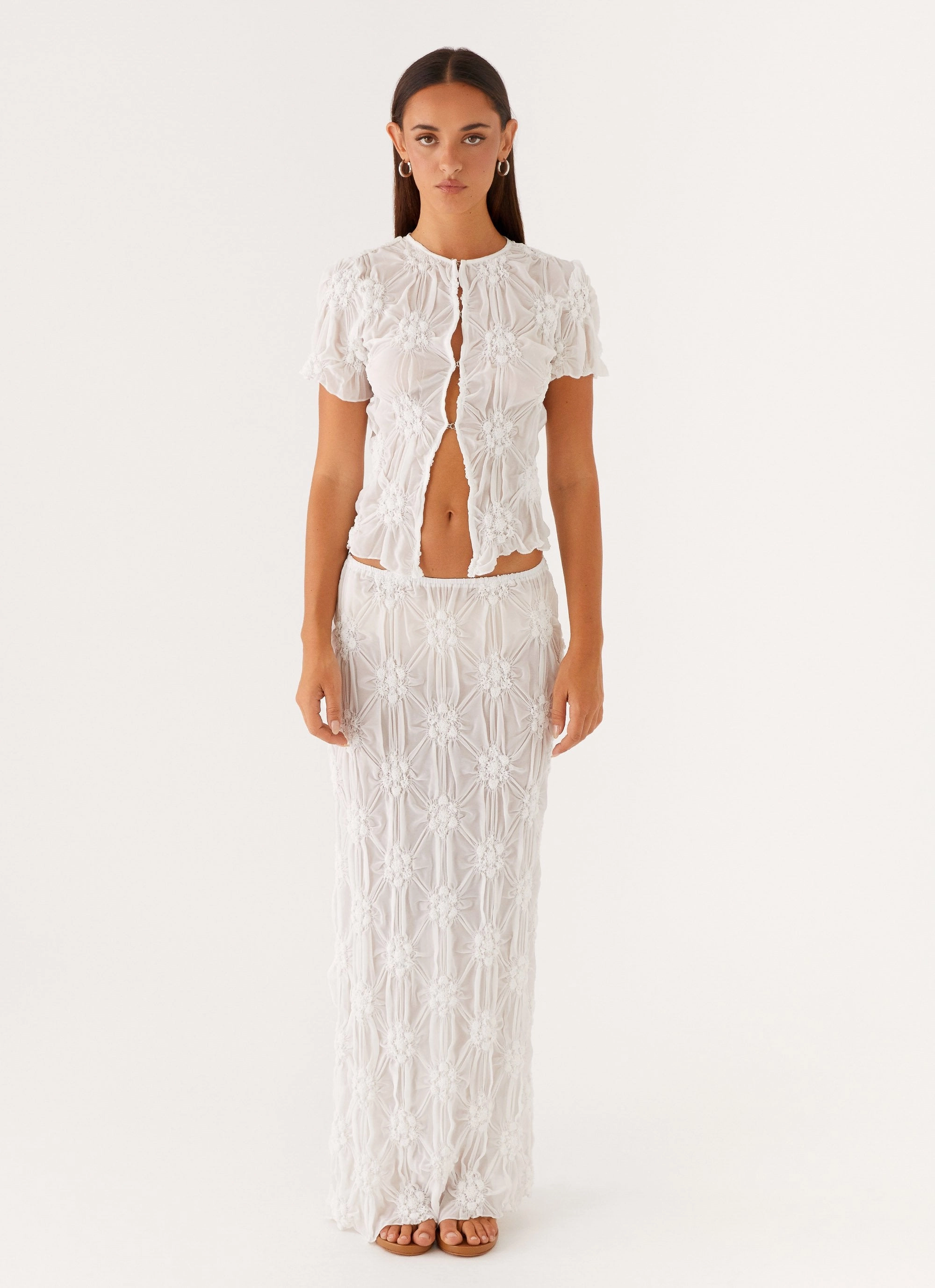 Effortlessly Low Rise Maxi Skirt - Ivory Anti Chafe Lining