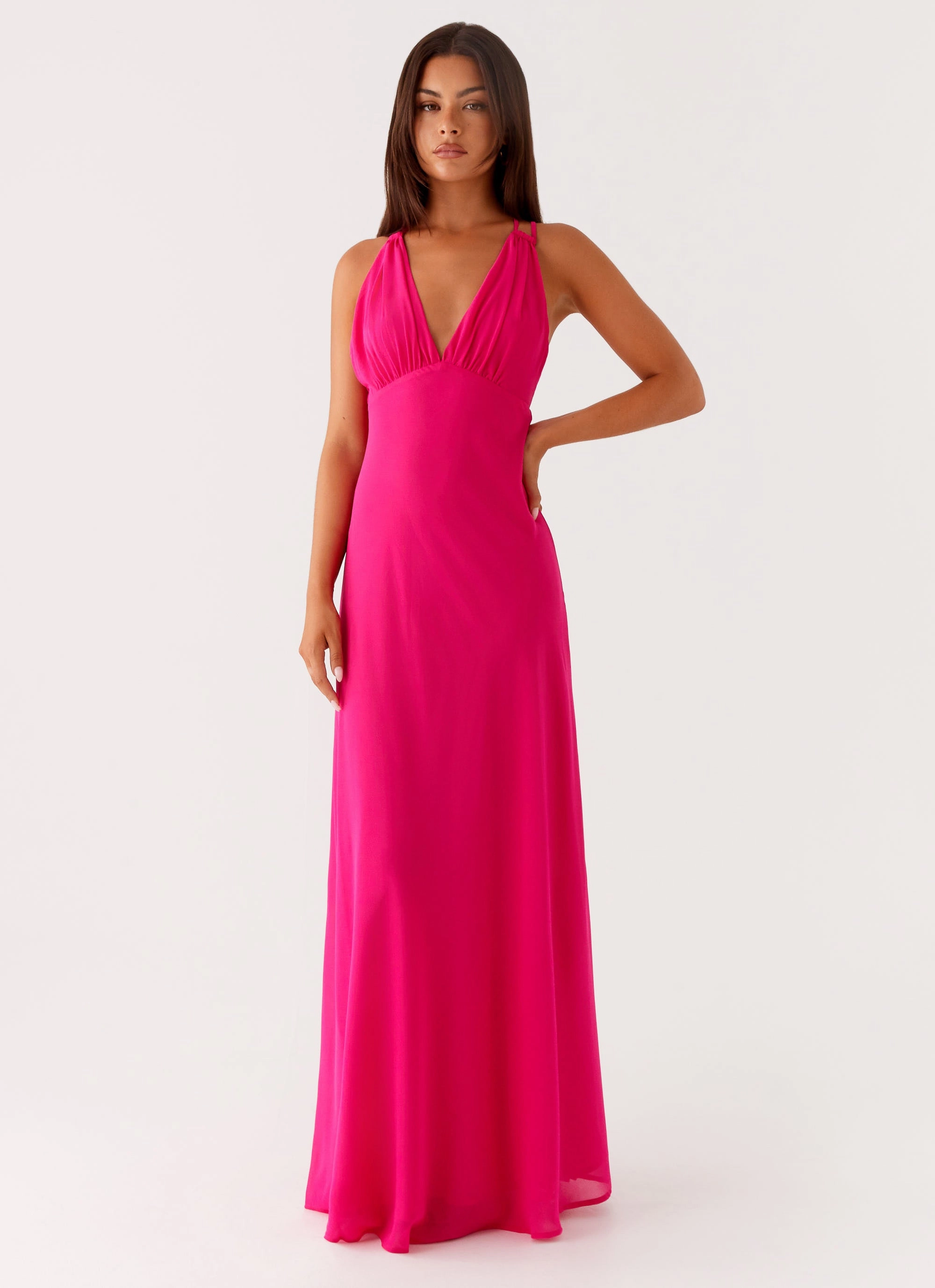 Chilly Comfort Repair-Friendly Kacia Maxi Dress - Fuchsia