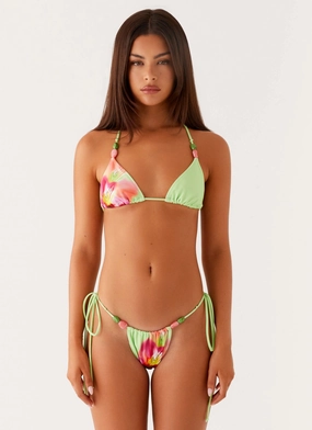 Rach Bikini Bottoms - Green Tropical Necklace Dynamic Tension Control