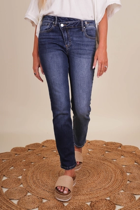 SoHo Girl Crossover Denim Frayed hem stain resistant coating