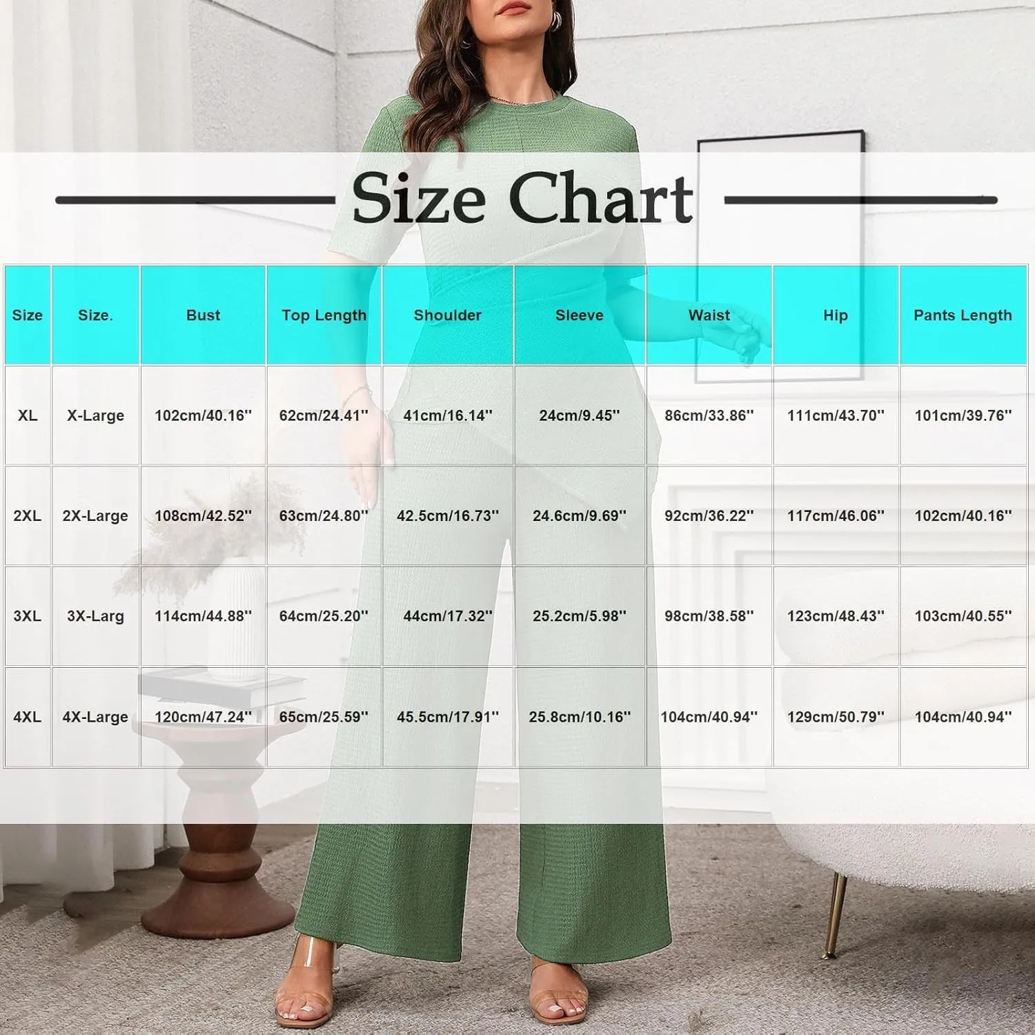 Elegant Knit Cotton Lounge Set Women 2 Piece Short Sleeve Slim Fit Irregular Hem T-Shirt and Wide Leg Pants Outfit