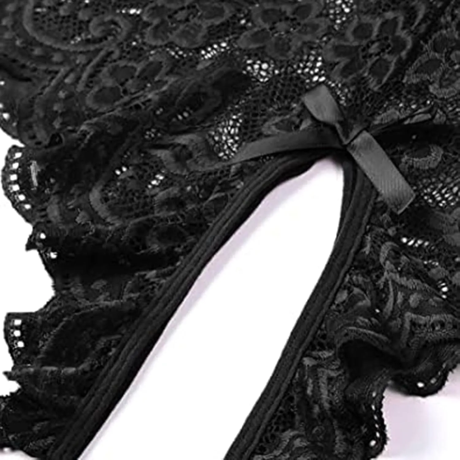 Elegant Lace Lingerie Set for Women,Sheer Babydoll with Matching Thong,Romantic Design