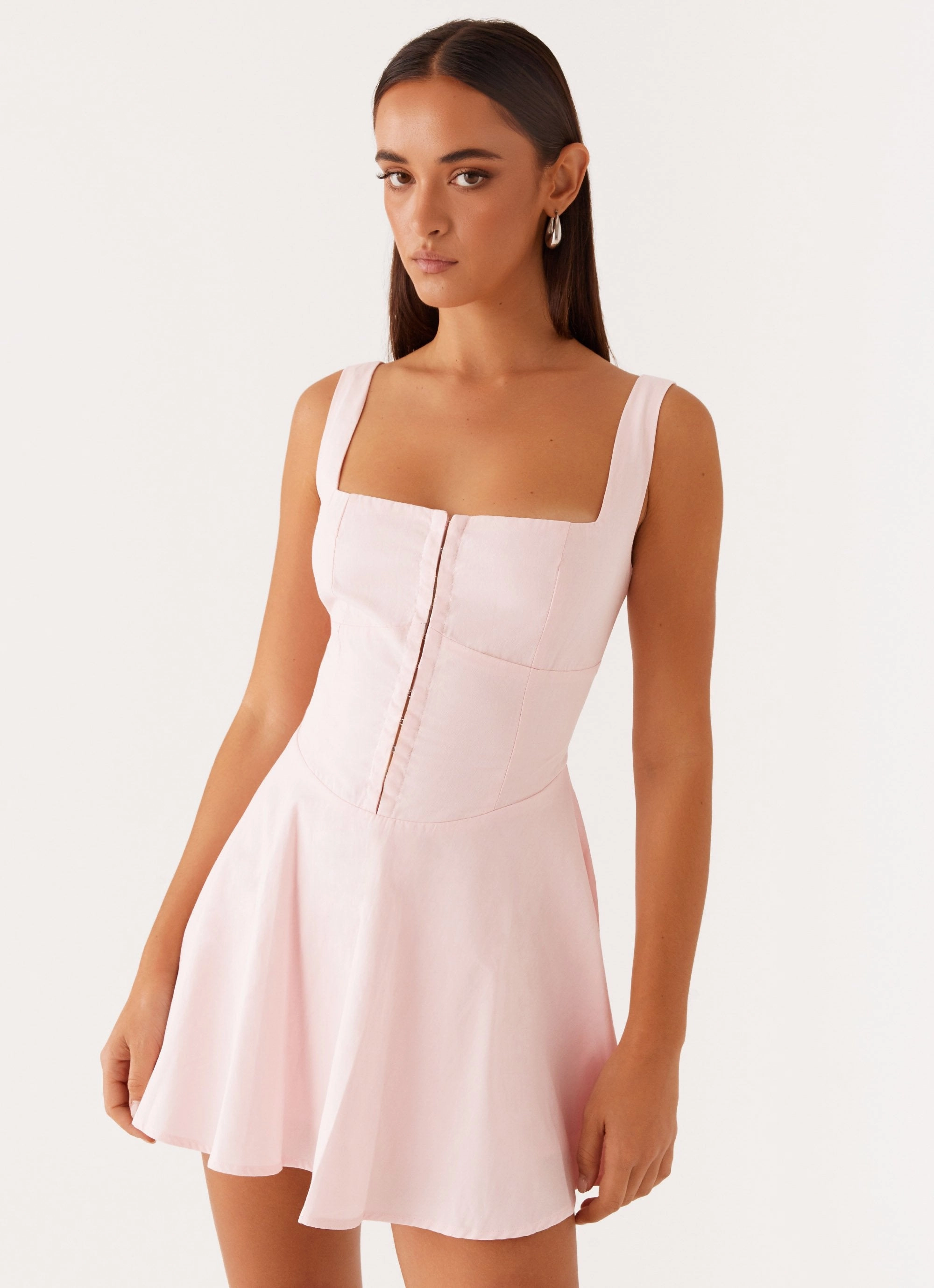 The Isle Mini Dress - Pink Grace Glow Smooth-Finish