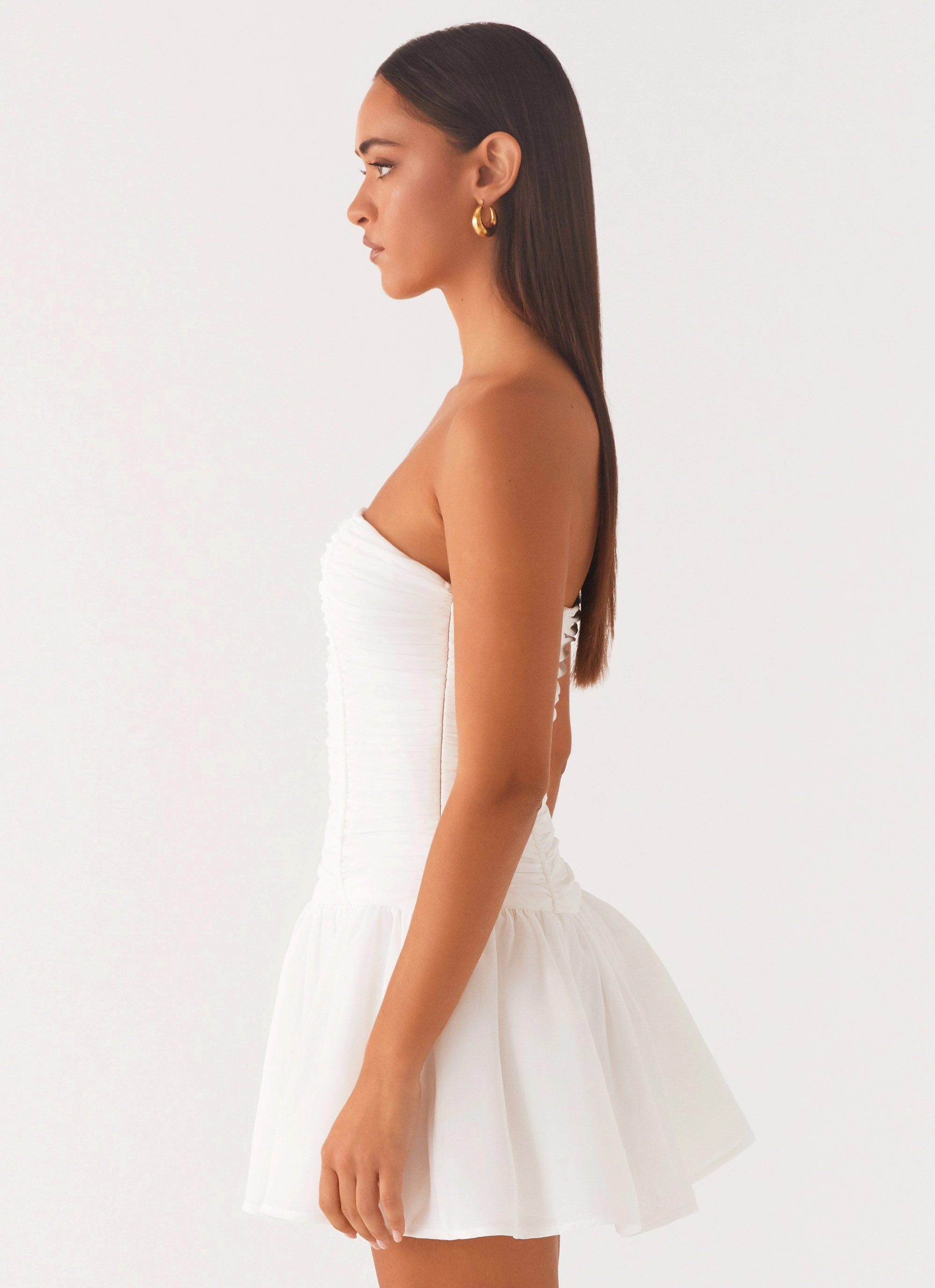 spring fashion Meadow Dreams Mini Dress - White