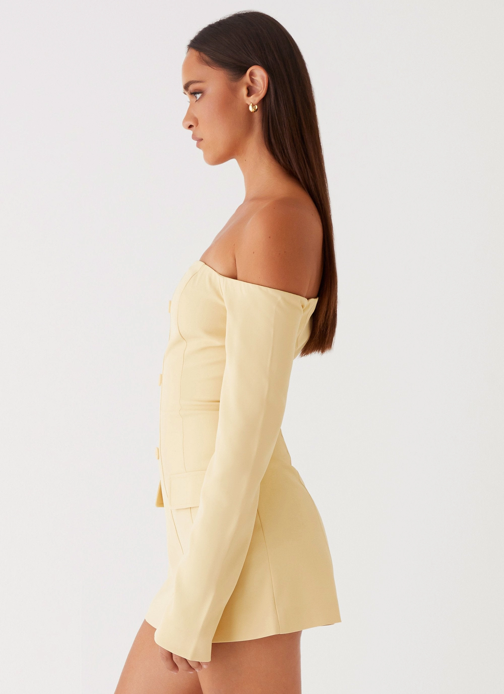 Dominique Blazer Mini Dress - Yellow Natural Flow Warm Undertone